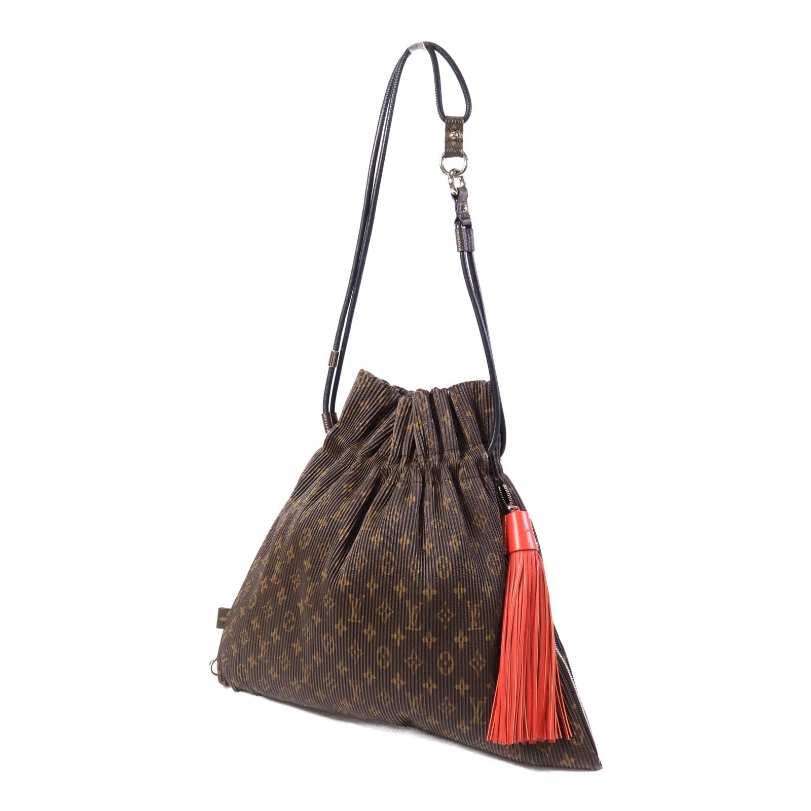 LOUIS VUITTON 塗層帆布Pleated Explorer肩背袋
