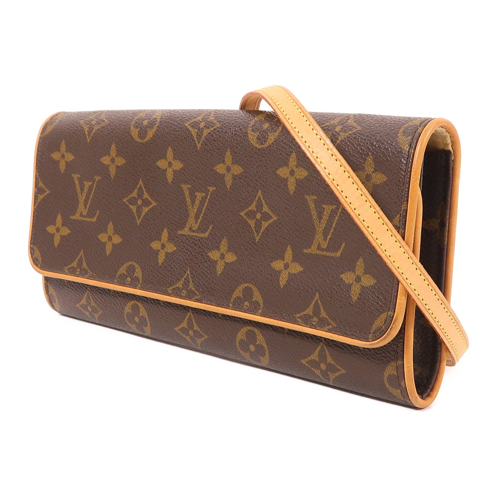 LOUIS VUITTON Monogram Pochette Twin GM金扣肩背袋