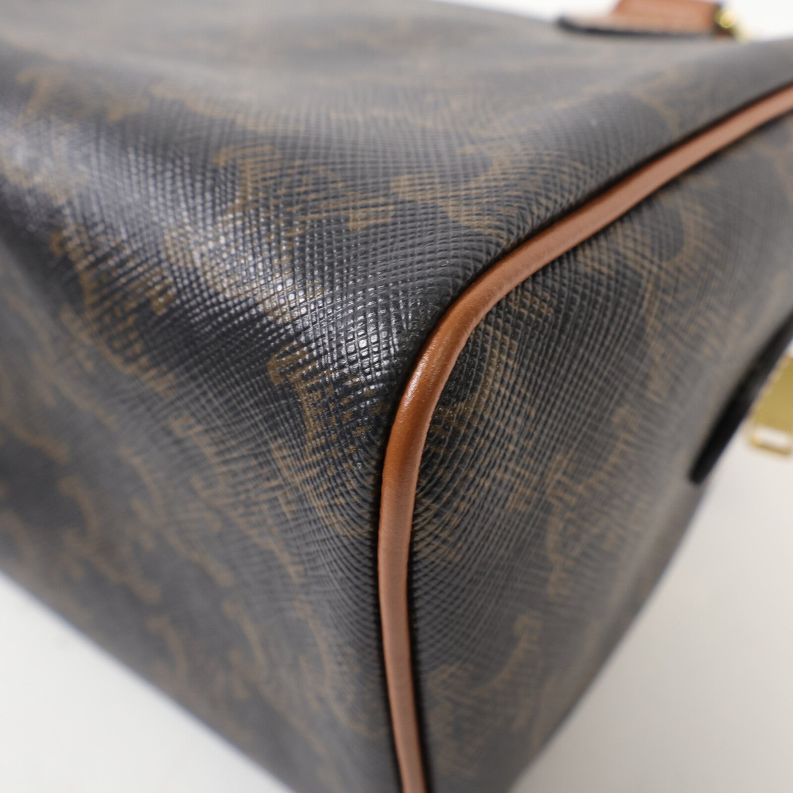 CELINE 塗層帆布Small Boston金扣手挽肩背兩用袋