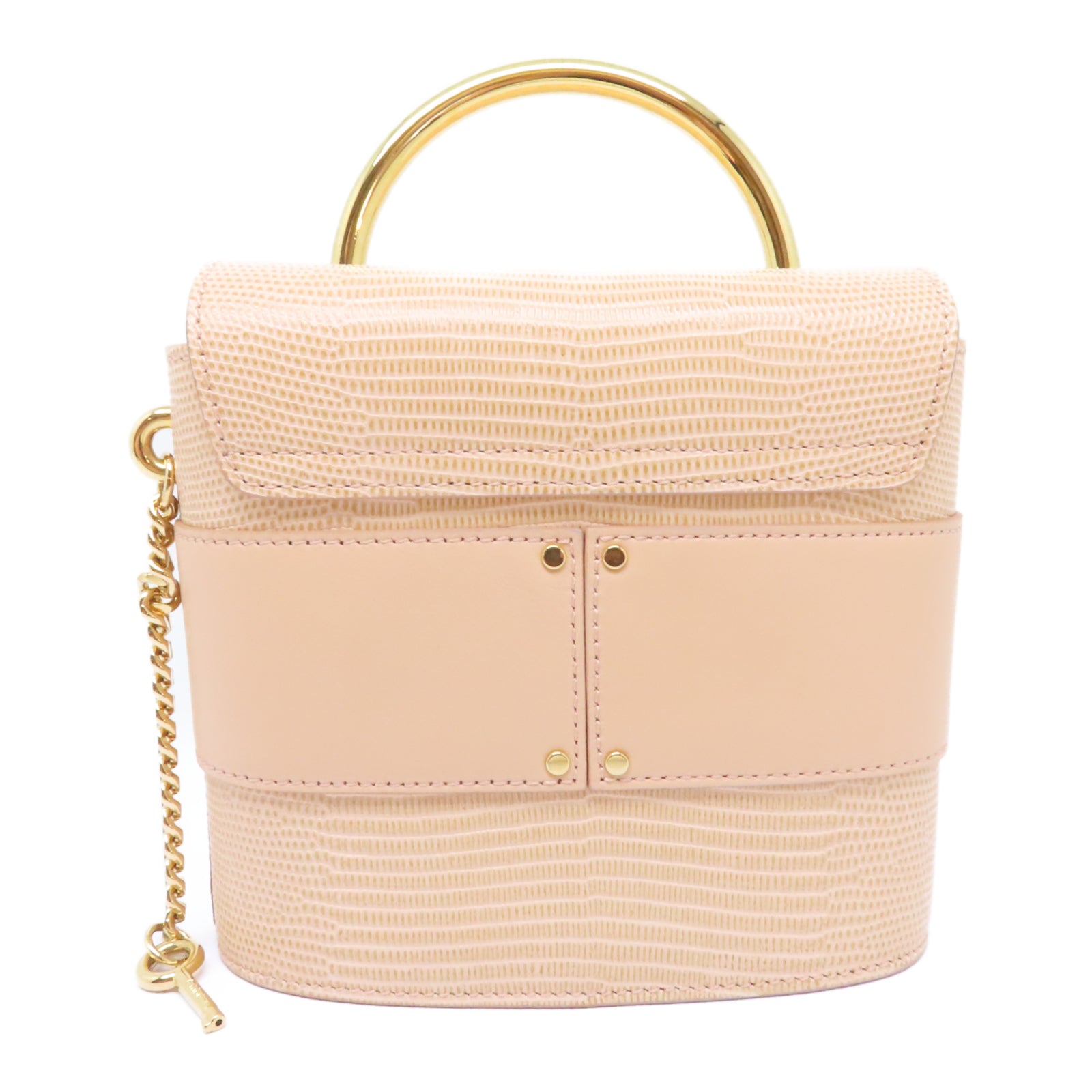 Chloe 【激減優惠】牛皮皮革Aby Lock金扣手挽鍊帶肩背兩用袋米色