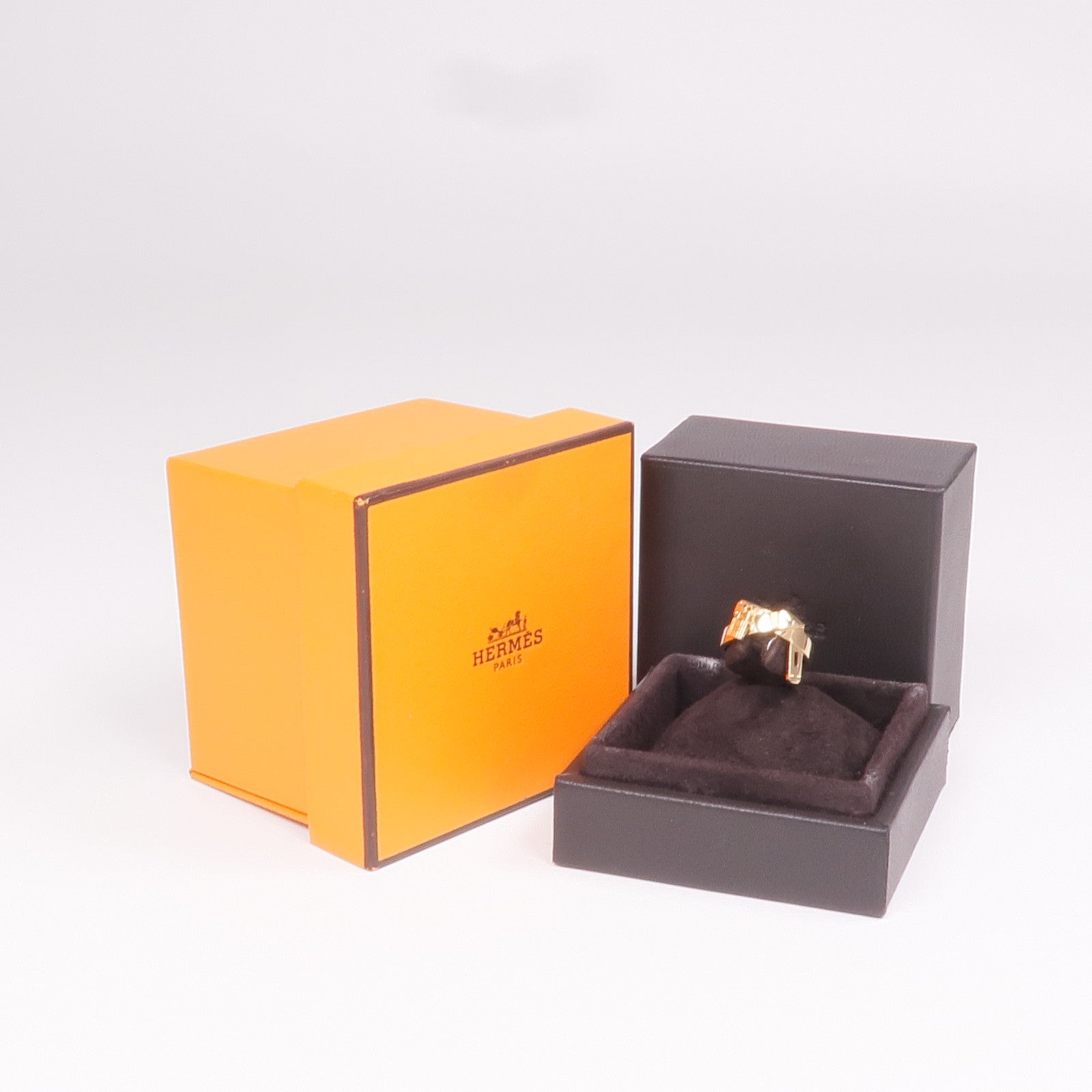 HERMES 18K玫瑰金Kelly Gavroche Ring戒指Hermes#52/US#6