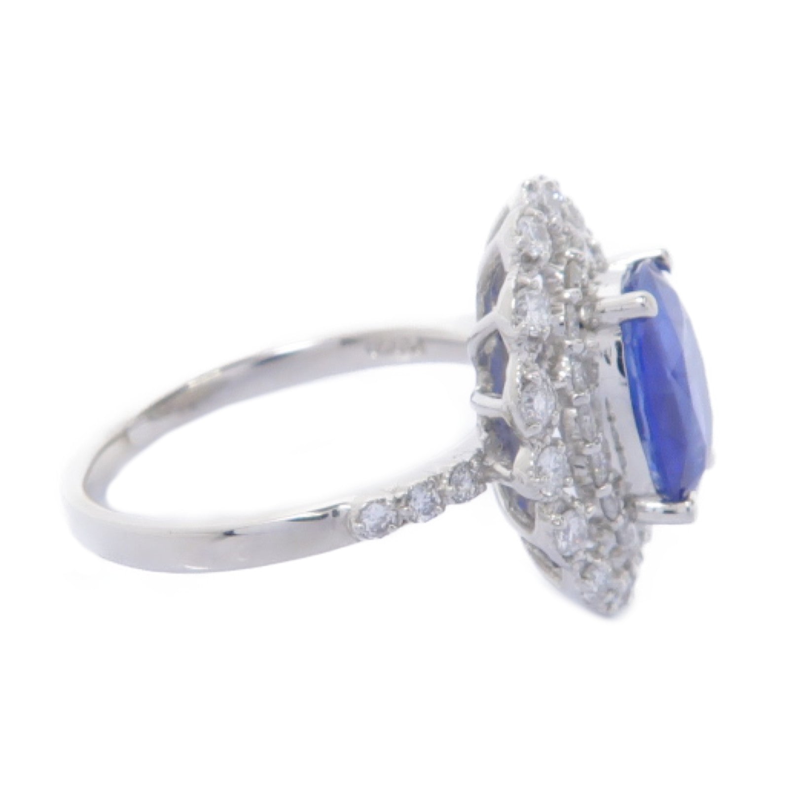 JEWELRY PT900鉑金Sapphire Diamond Ring 2.08ct藍寶石/0.73ct鑽石戒指US#6.25