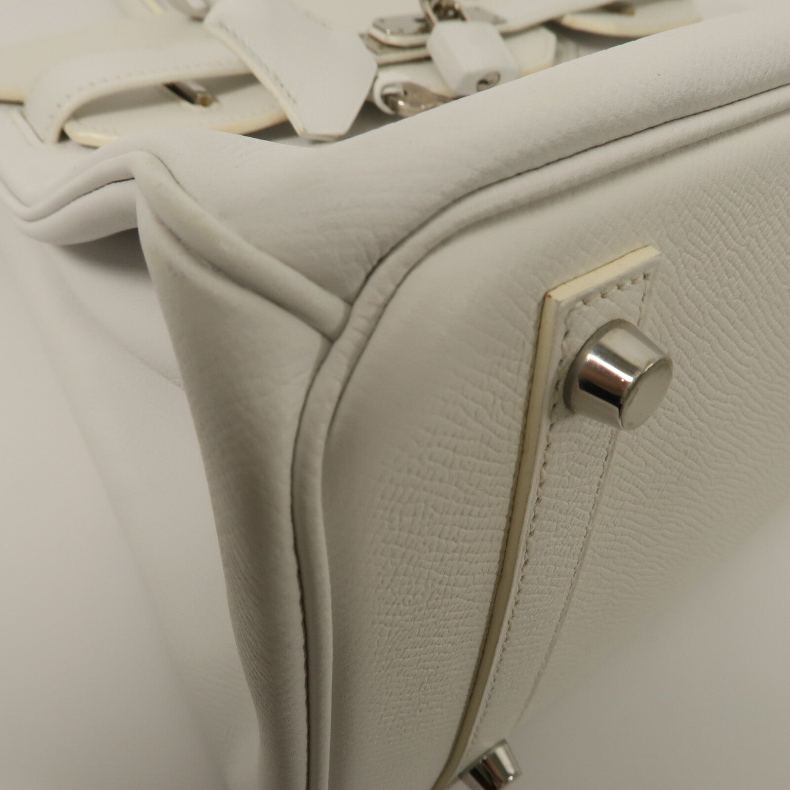 HERMES Epsom皮革Birkin 30手挽袋Blanc