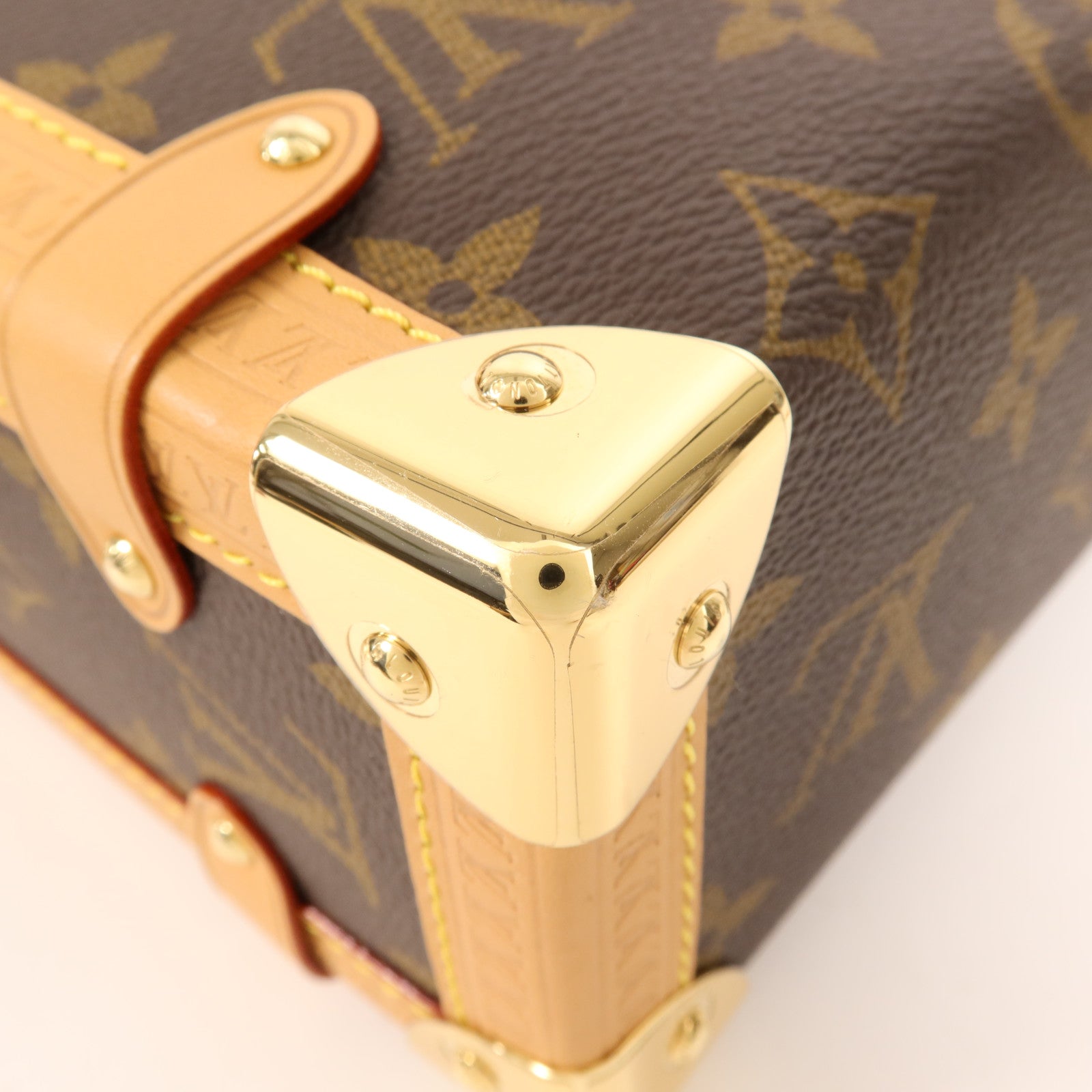 LOUIS VUITTON Monogram Side Trunk MM金扣手挽肩背兩用袋
