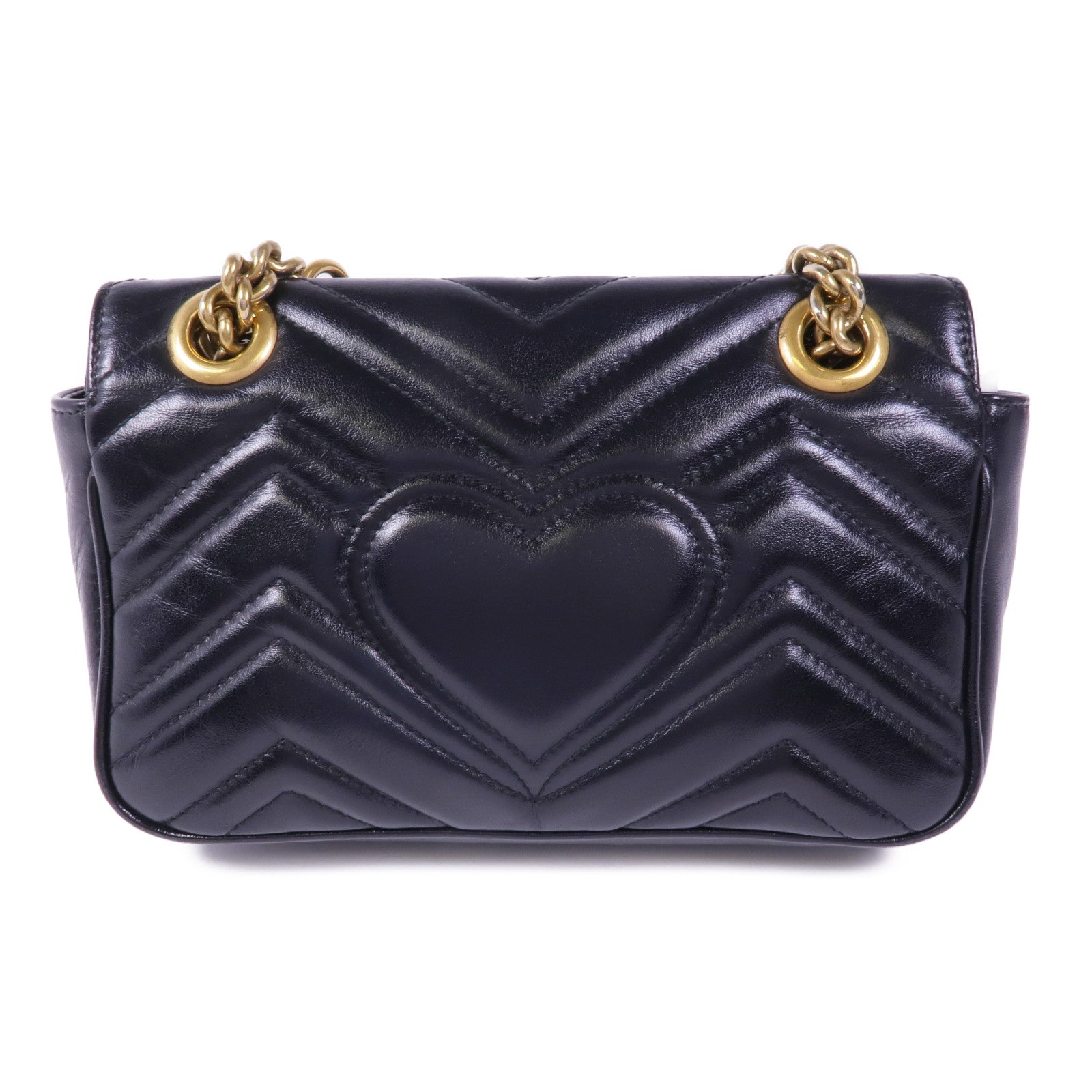 GUCCI 牛皮皮革GG Marmont金扣鏈帶肩背袋