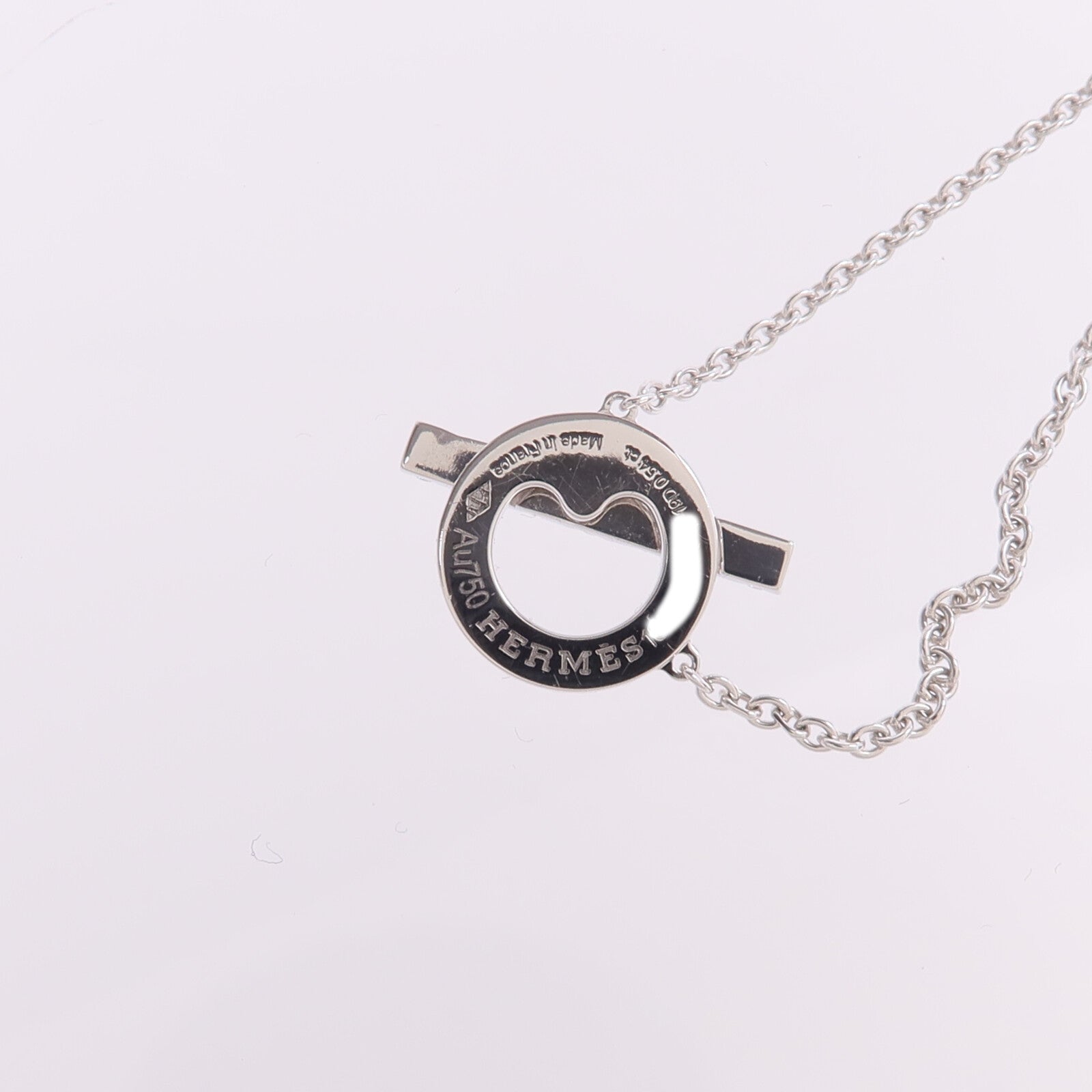 HERMES 18K白金Finesse Pendant鑽石項鍊