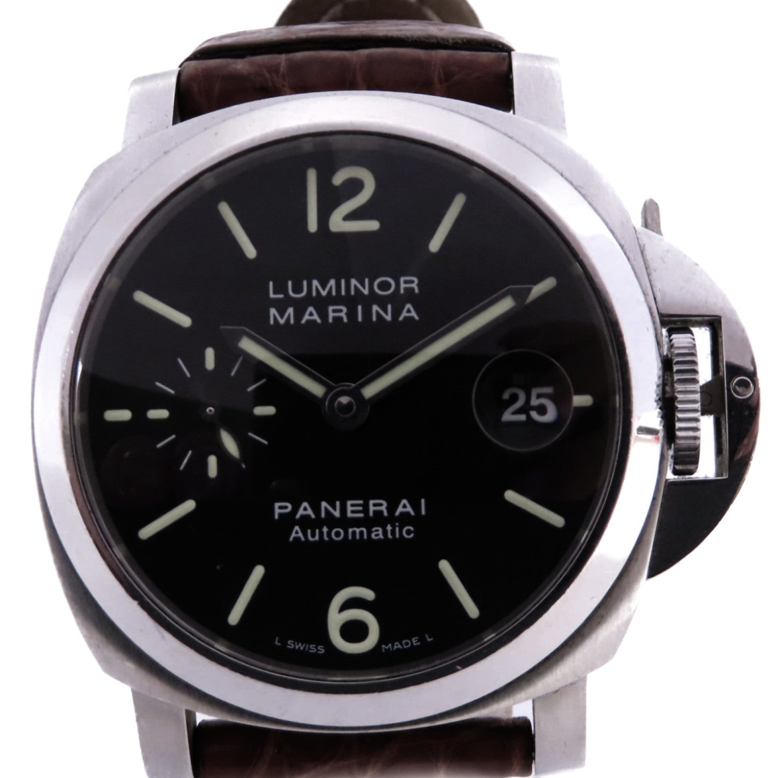 PANERAI Luminor Marina Watch不鏽鋼/皮帶自動機芯手錶黑色