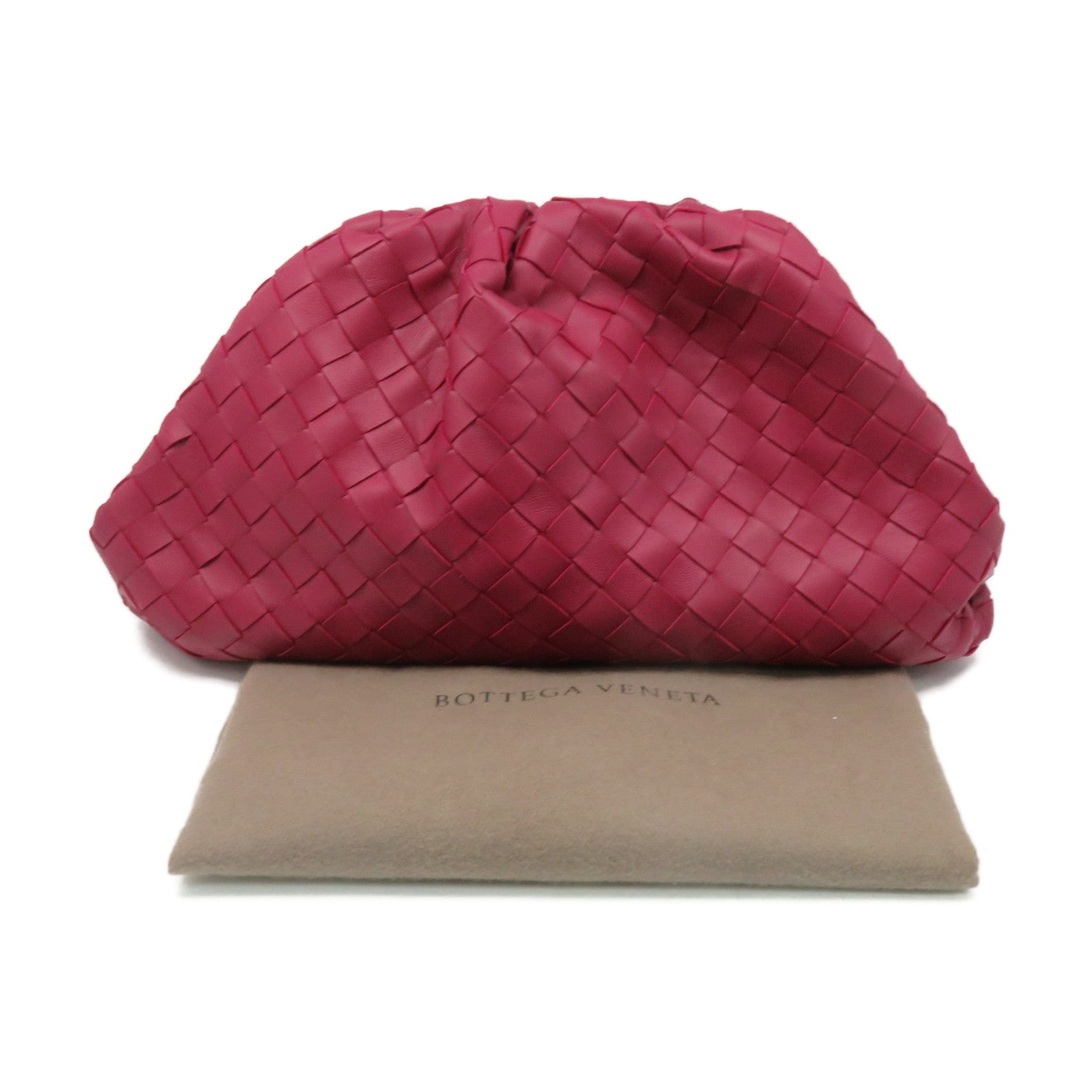 BOTTEGA VENETA 【清倉大減價】織紋皮革Clutch Bag手拿包酒紅色