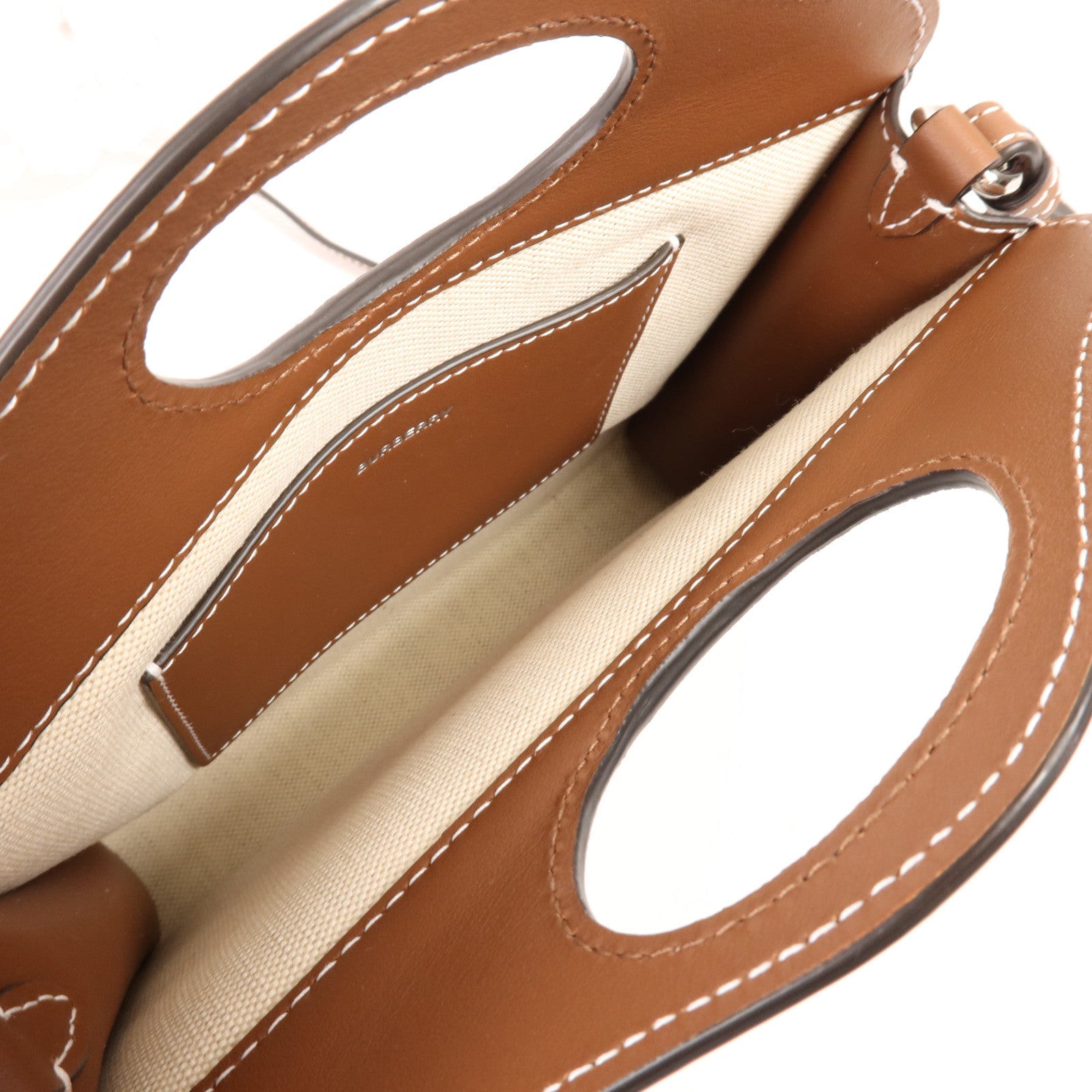 BURBERRY 帆布Shoulder Bag銀扣手挽肩背兩用袋