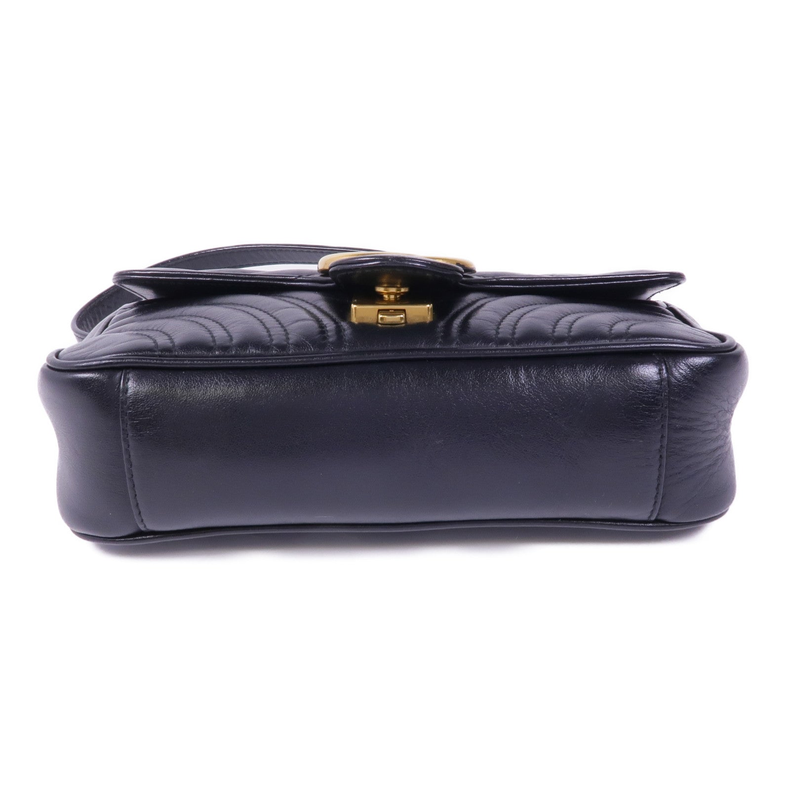 GUCCI 牛皮皮革GG Marmont金扣鏈帶肩背袋