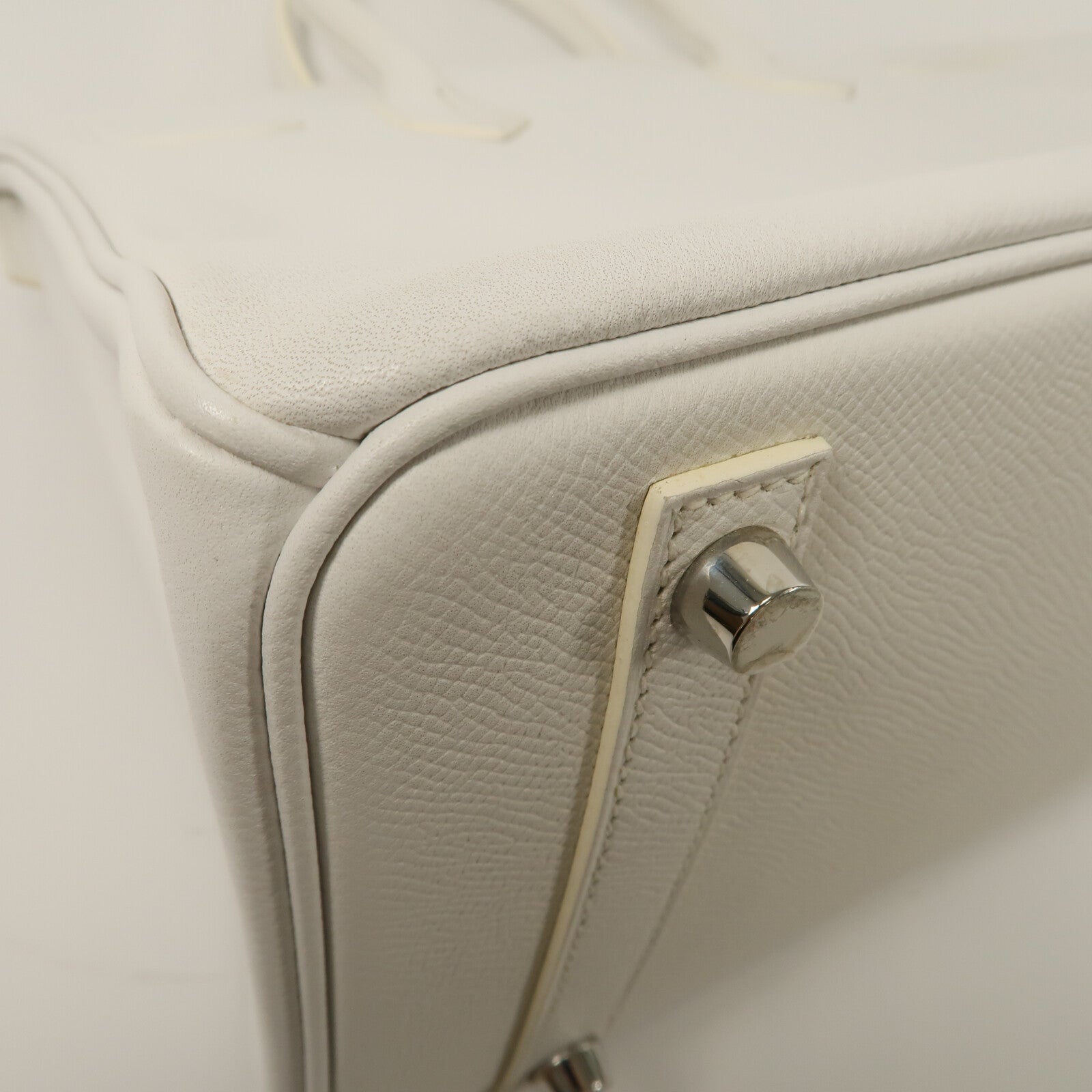HERMES Epsom皮革Birkin 30手挽袋Blanc