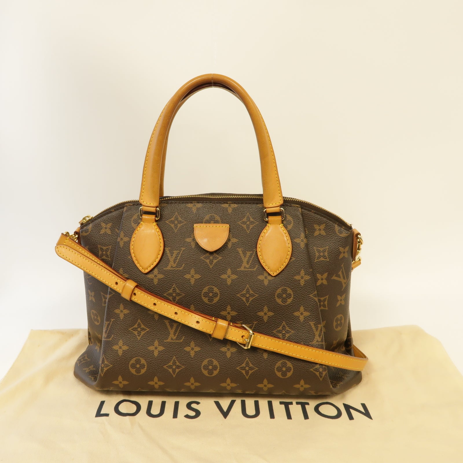 LOUIS VUITTON 【激減優惠】Monogram Rivoli MM金扣手挽肩背兩用袋棕色
