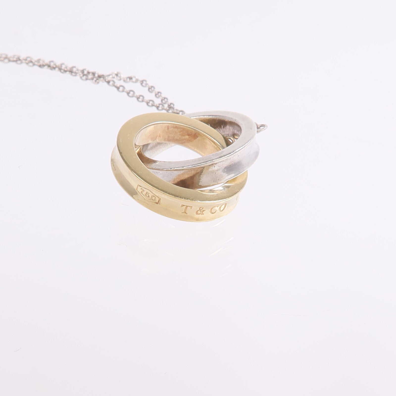 TIFFANY＆CO 18K黃金/925純銀1837 Interlocking Circles Necklace項鍊