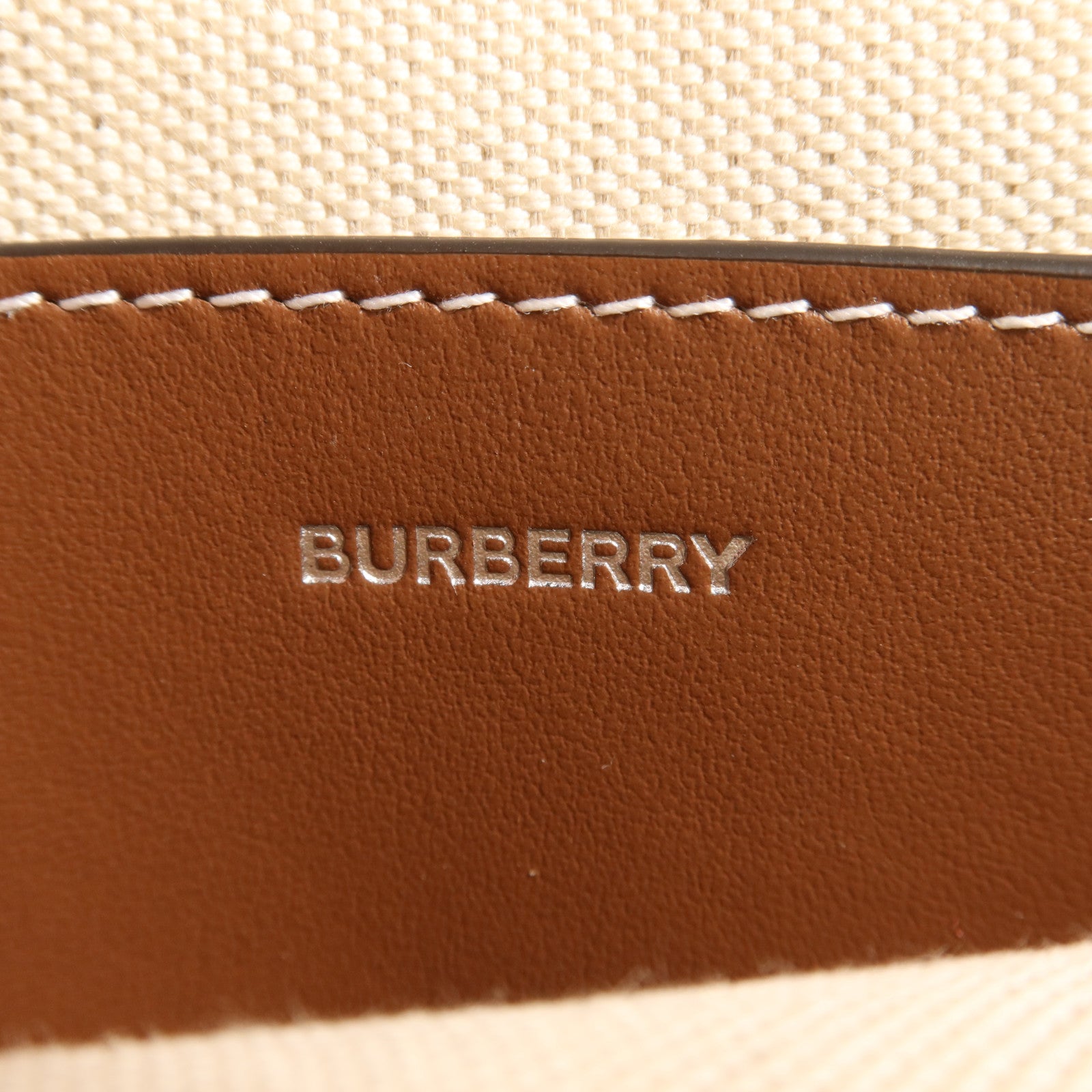 BURBERRY 帆布Shoulder Bag銀扣手挽肩背兩用袋