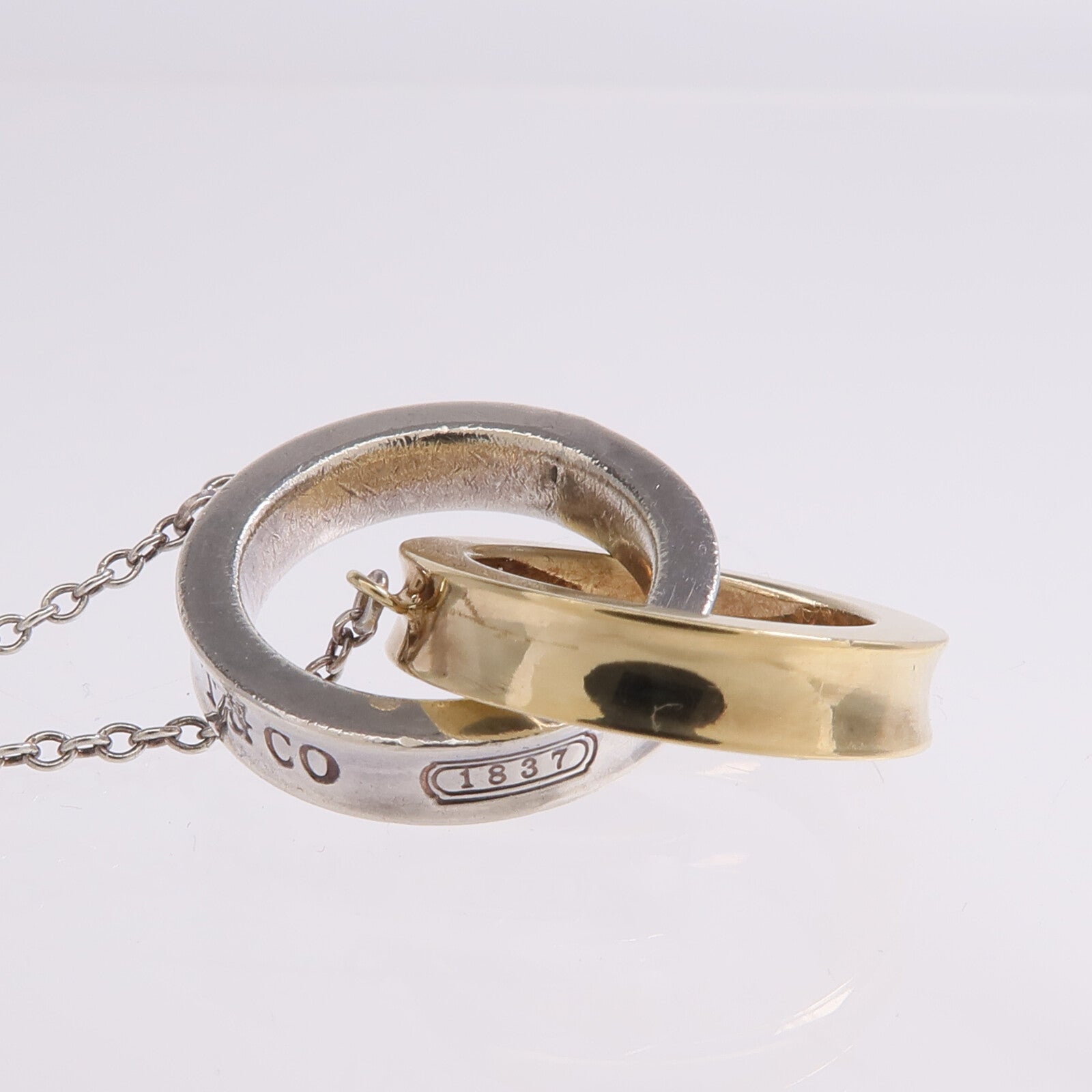 TIFFANY＆CO 18K黃金/925純銀1837 Interlocking Circles Necklace項鍊
