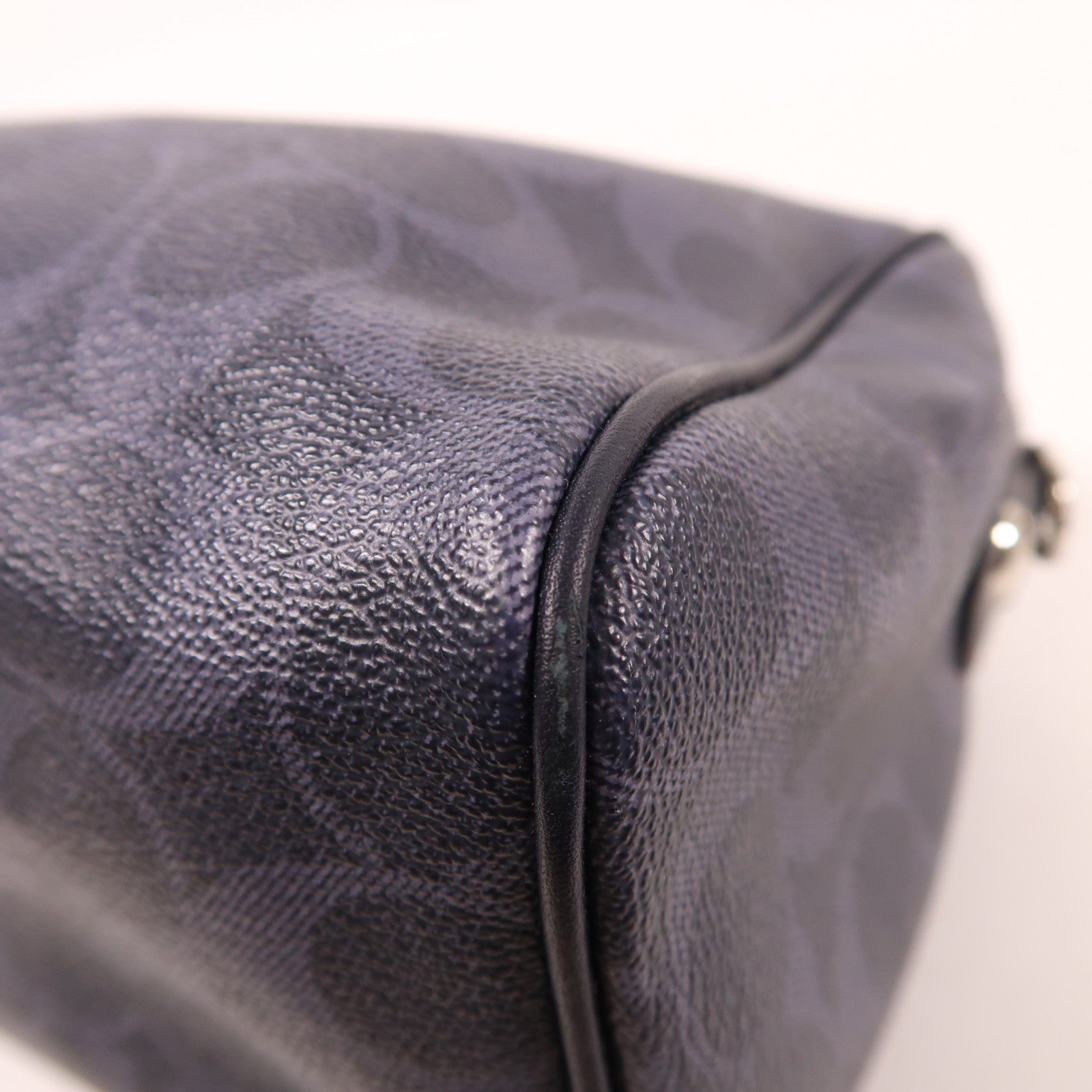 COACH 塗層帆布2 Way Shoulder銀扣手挽肩背兩用袋