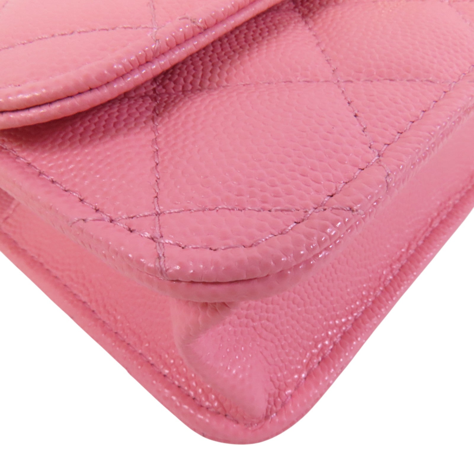 CHANEL 牛皮皮革Chain Shoulder Bag金扣鏈帶手挽肩背兩用袋