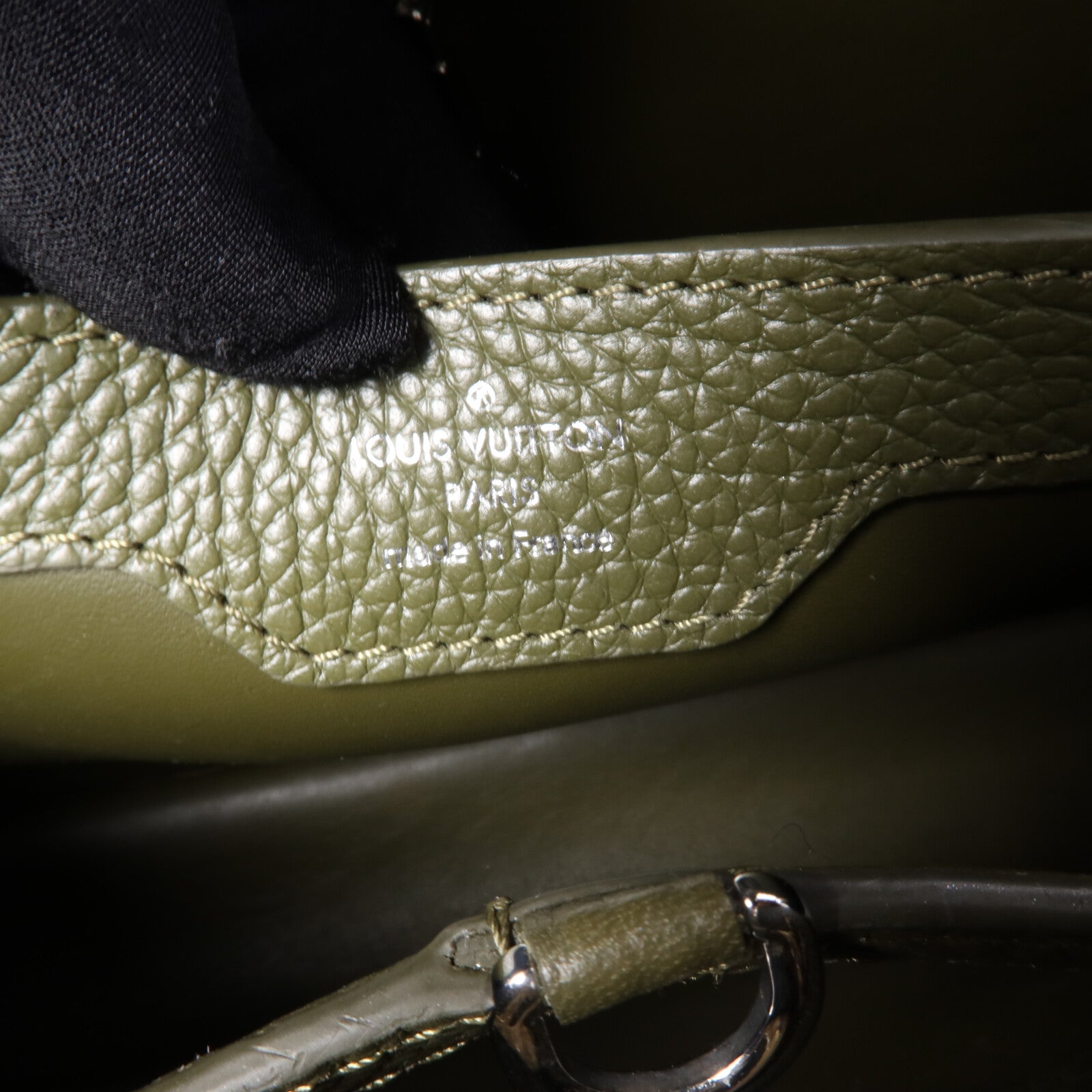LOUIS VUITTON Taurillon/蛇皮皮革Capucines MM手挽肩背兩用袋