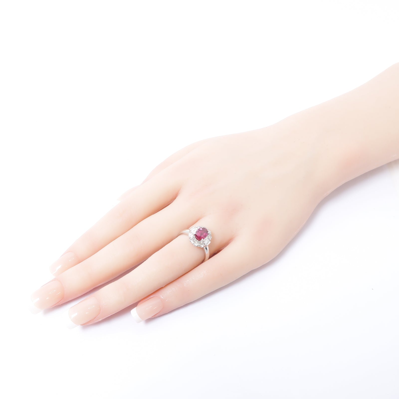 JEWELRY 【激減優惠】PT900鉑金Ruby Diamond Ring 1.39ct紅寶石/0.916ct鑽石戒指US#6.75