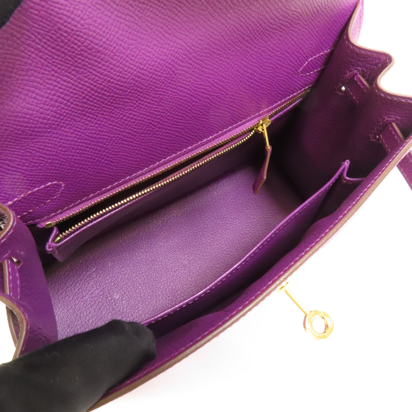 HERMES Epsom皮革Kelly 25金扣手挽肩背兩用袋Anemone