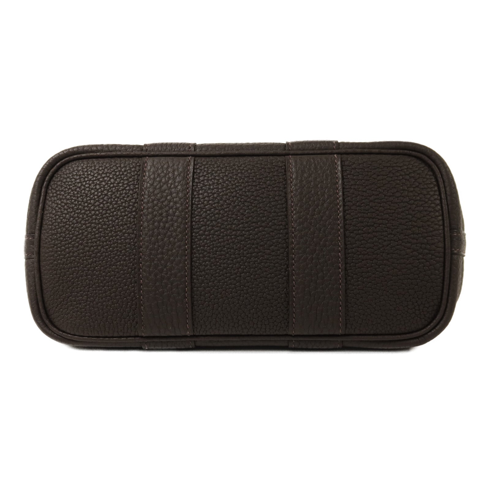 HERMES Toile H帆布Mini Garden Party銀扣手挽袋Ebene