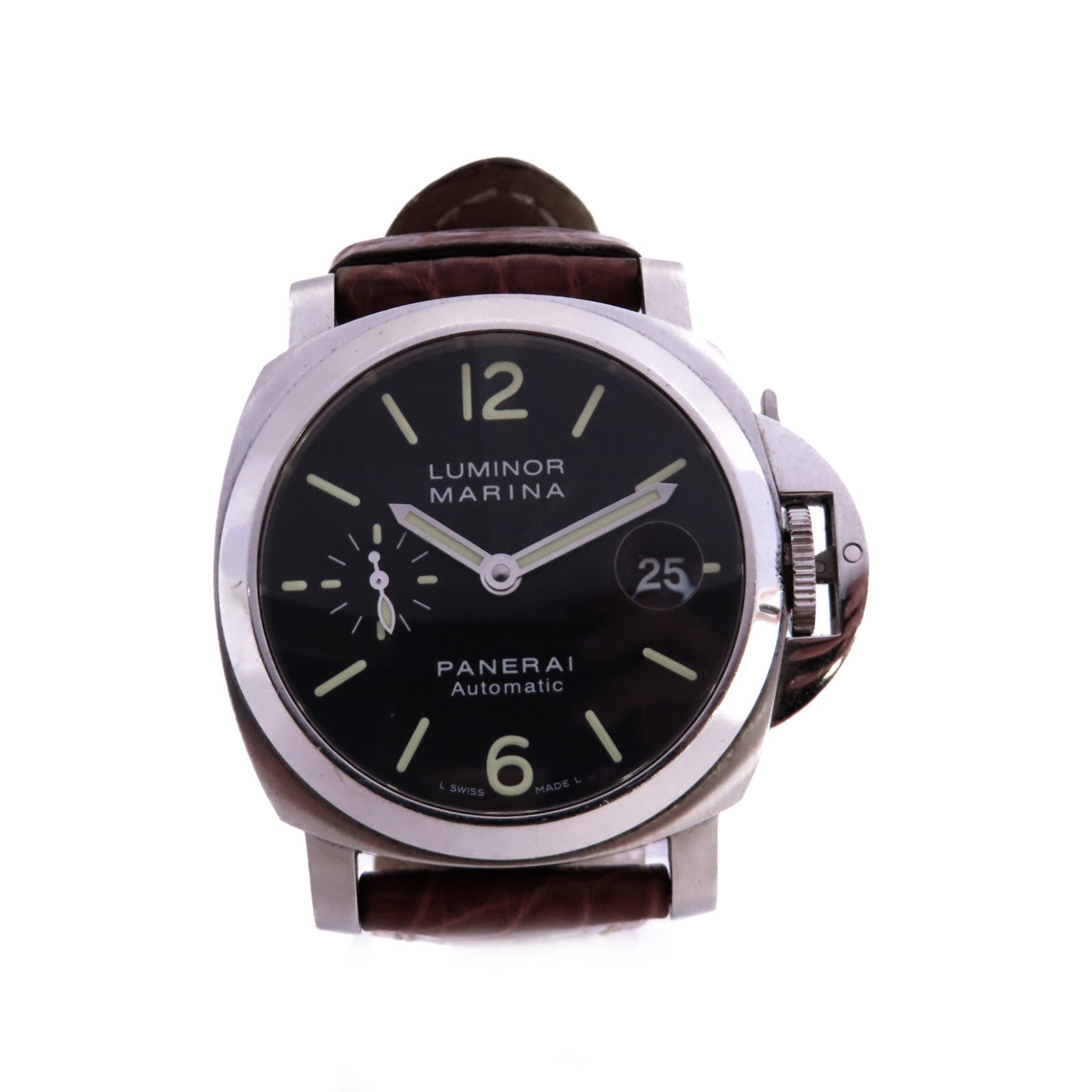PANERAI Luminor Marina Watch不鏽鋼/皮帶自動機芯手錶黑色