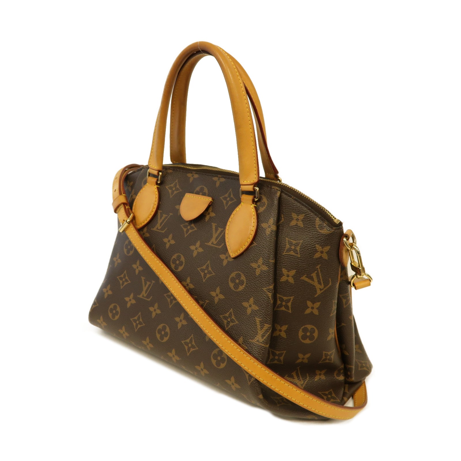 LOUIS VUITTON 【激減優惠】Monogram Rivoli MM金扣手挽肩背兩用袋棕色