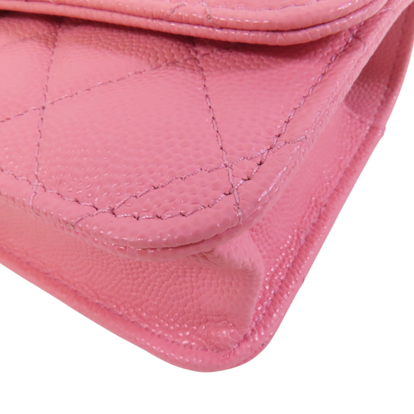 CHANEL 牛皮皮革Chain Shoulder Bag金扣鏈帶手挽肩背兩用袋