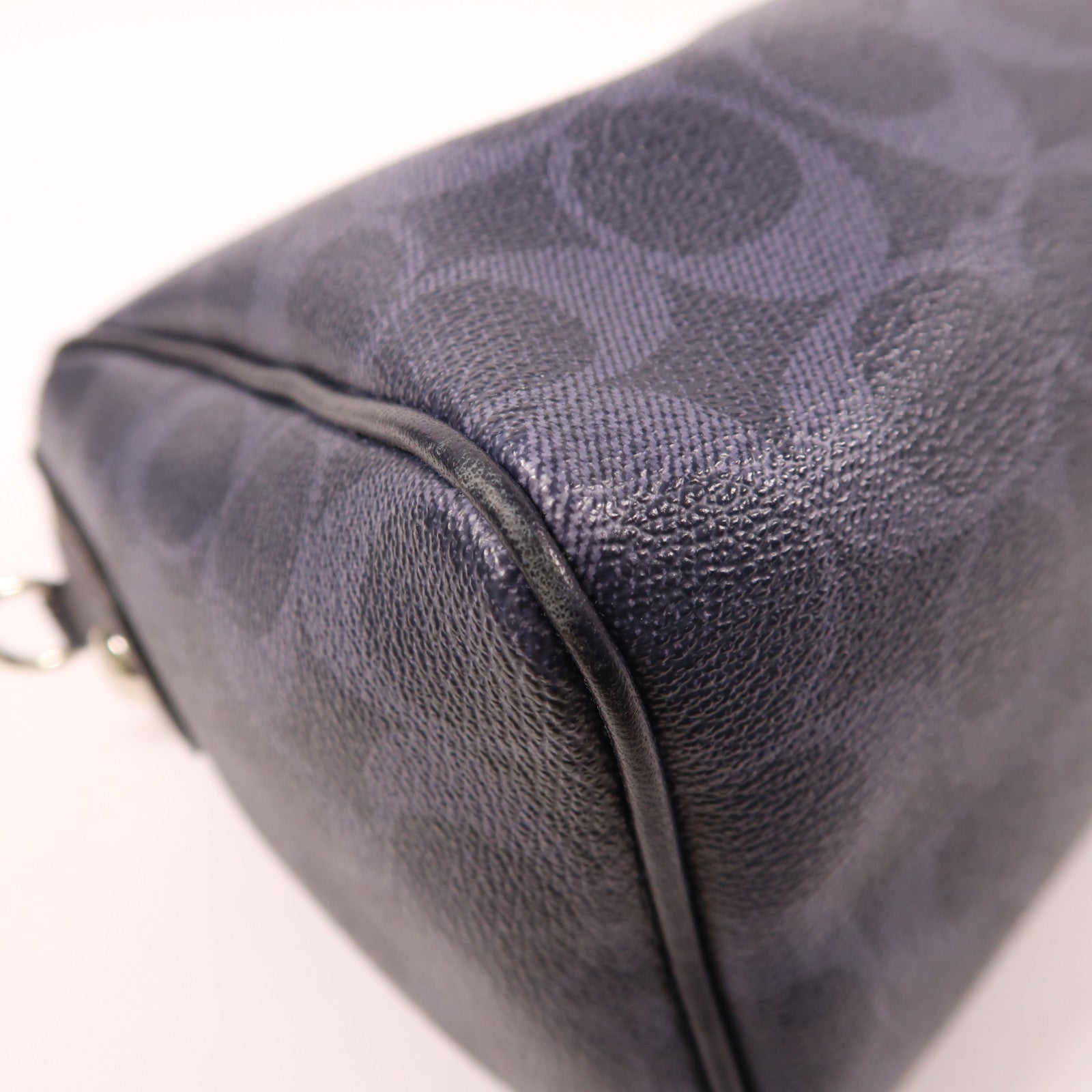 COACH 塗層帆布2 Way Shoulder銀扣手挽肩背兩用袋