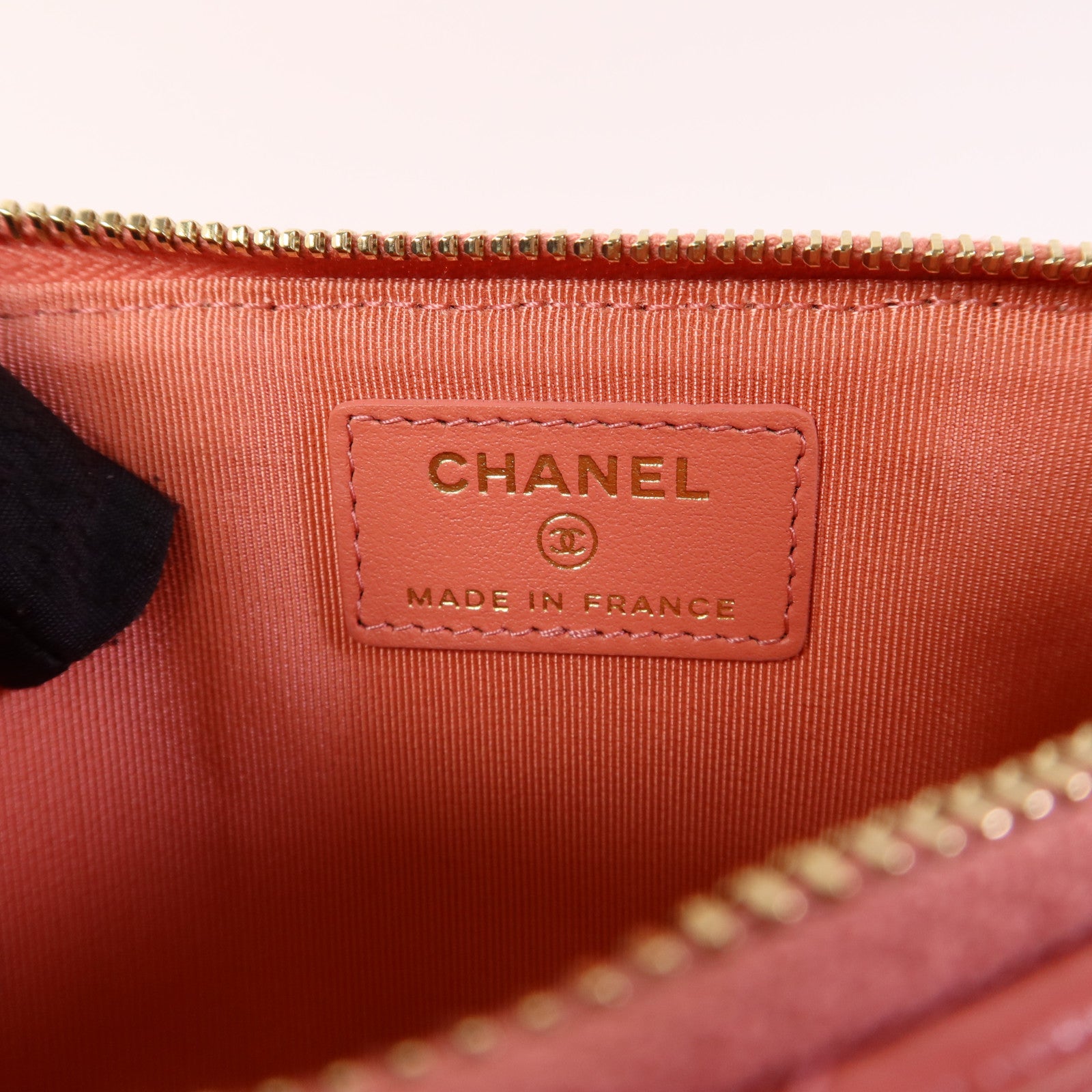 CHANEL 牛皮皮革Zipper Long Wallet銀扣長錢包