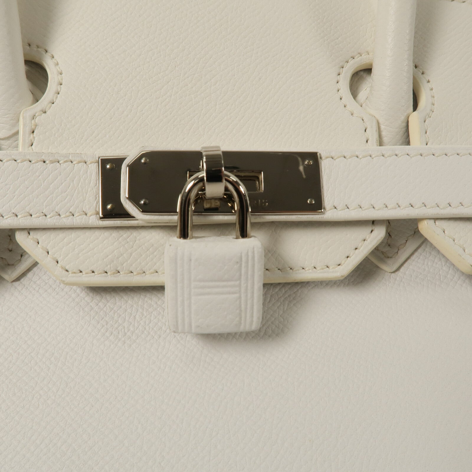 HERMES Epsom皮革Birkin 30手挽袋Blanc
