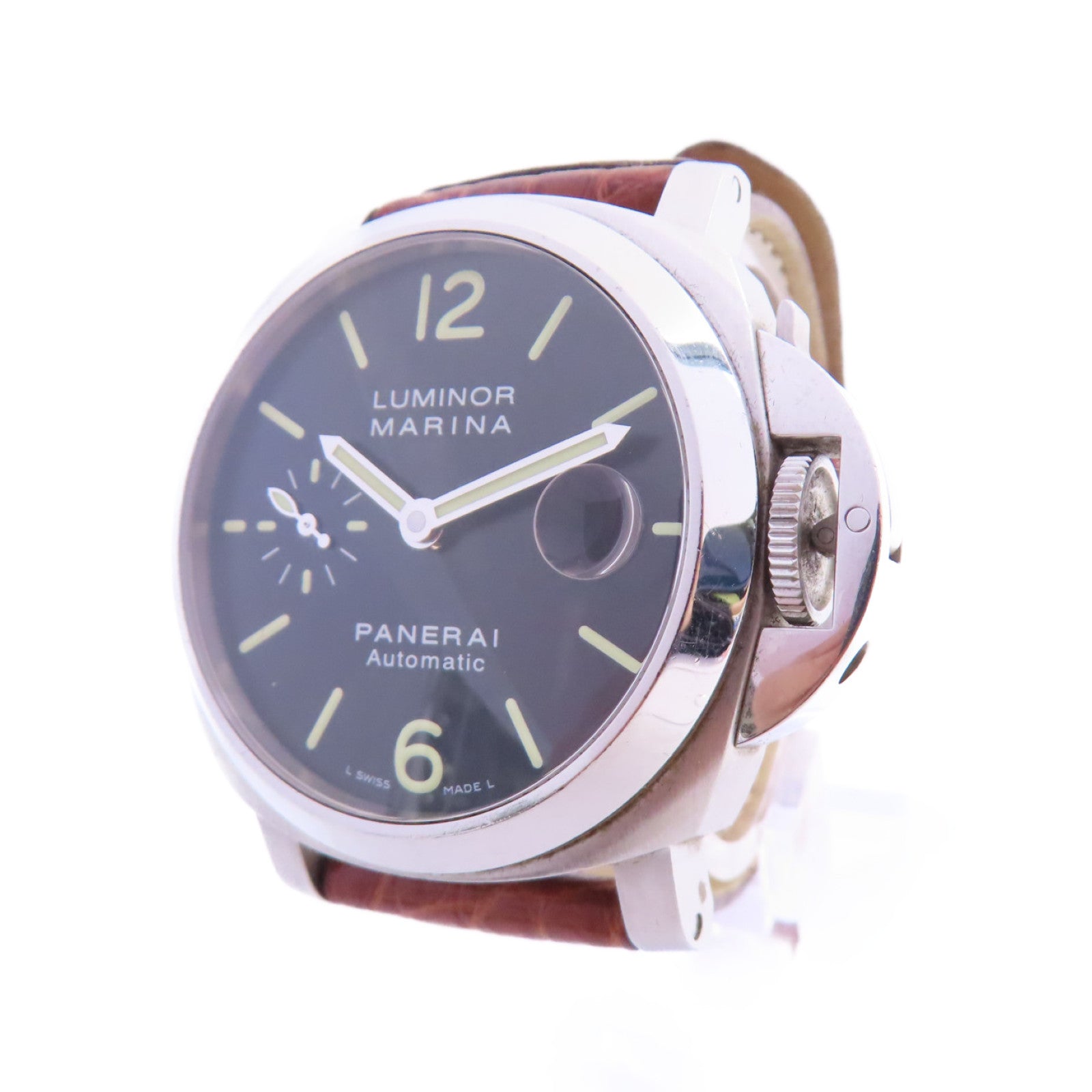 PANERAI Luminor Marina Watch不鏽鋼/皮帶自動機芯手錶黑色