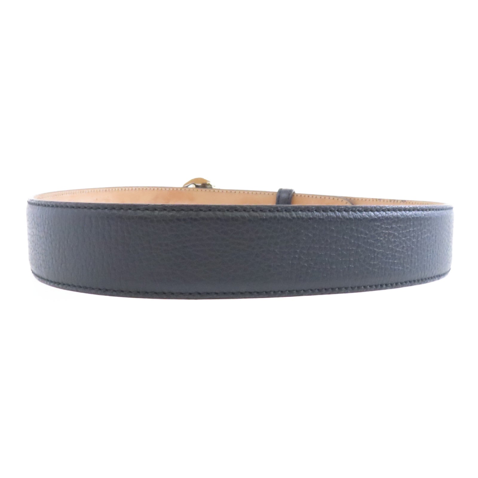 GUCCI 牛皮皮革Belt金扣皮帶黑色