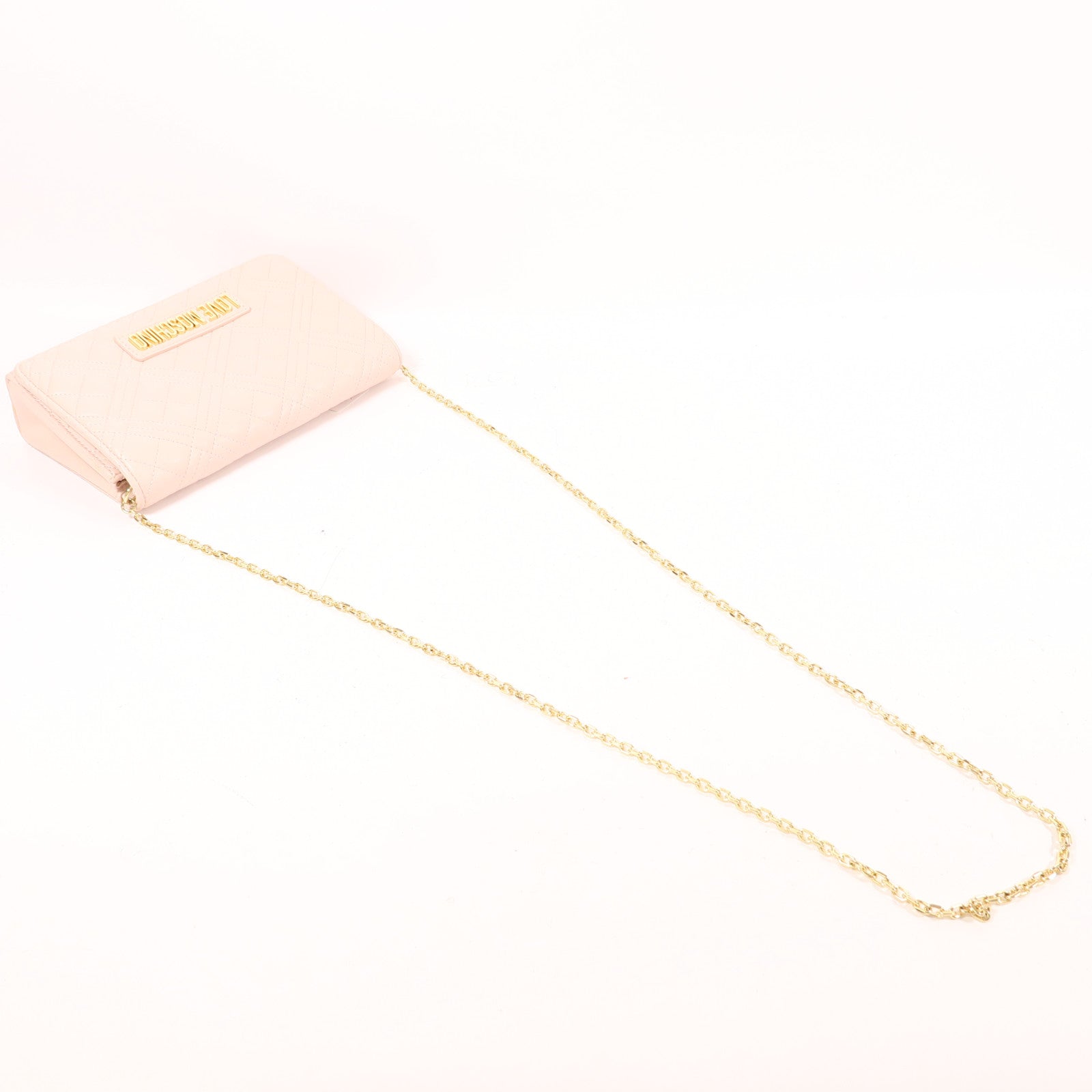 MOSCHINO 羊皮皮革Chain Shoulder金扣鏈帶肩背袋