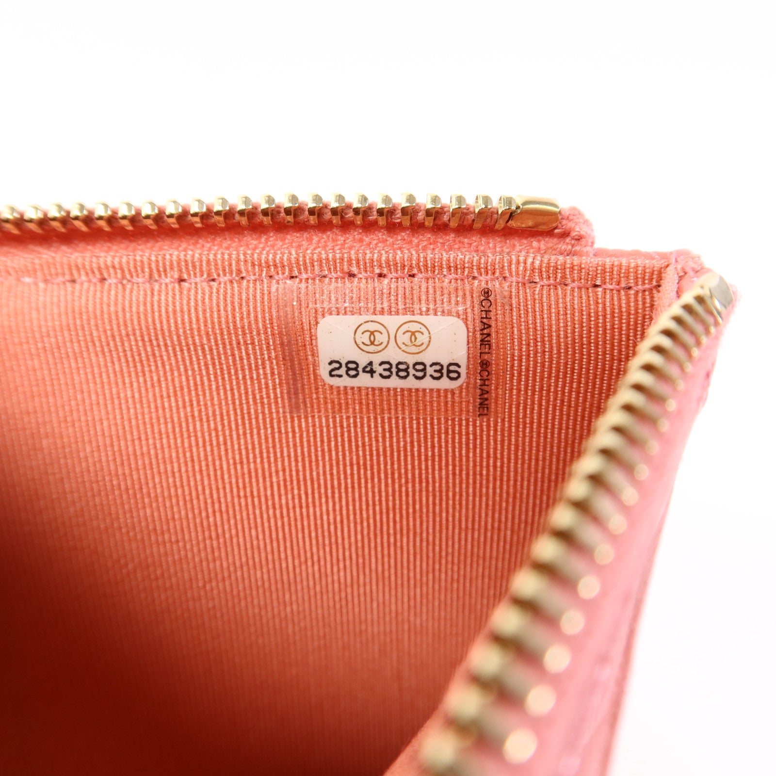 CHANEL 牛皮皮革Zipper Long Wallet銀扣長錢包