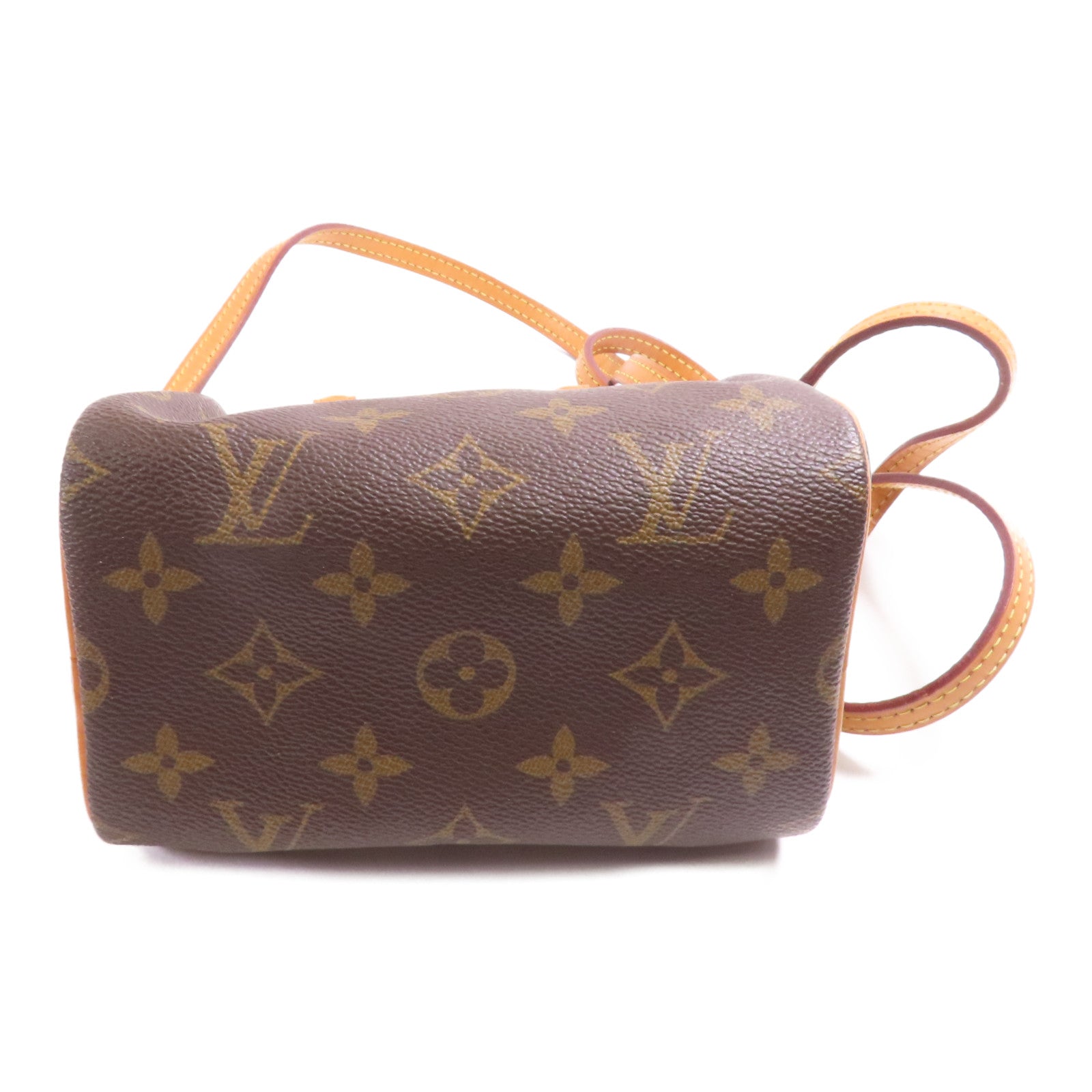LOUIS VUITTON Monogram Nano Speedy金扣手挽肩背兩用袋棕色