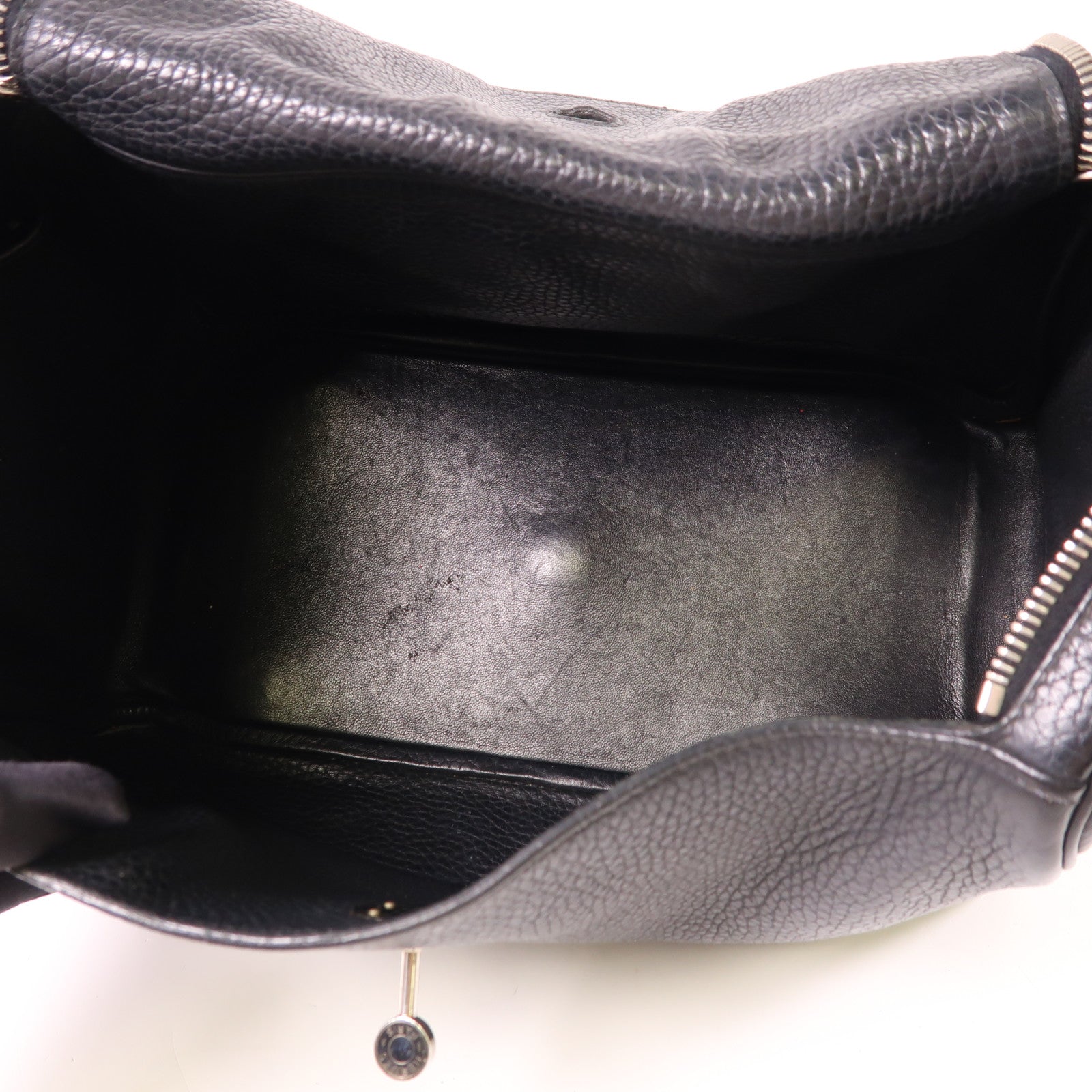HERMES Clemence皮革Lindy 30銀扣手挽肩背兩用袋Noir