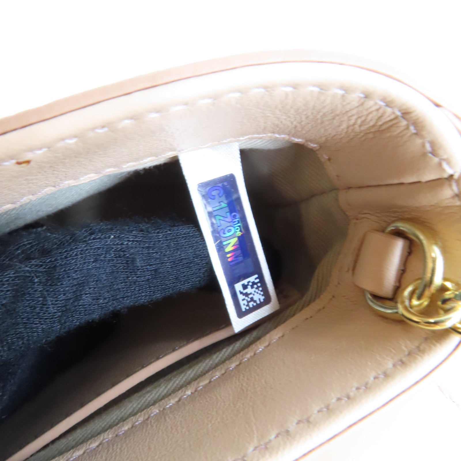 Chloe 【激減優惠】牛皮皮革Aby Lock金扣手挽鍊帶肩背兩用袋米色
