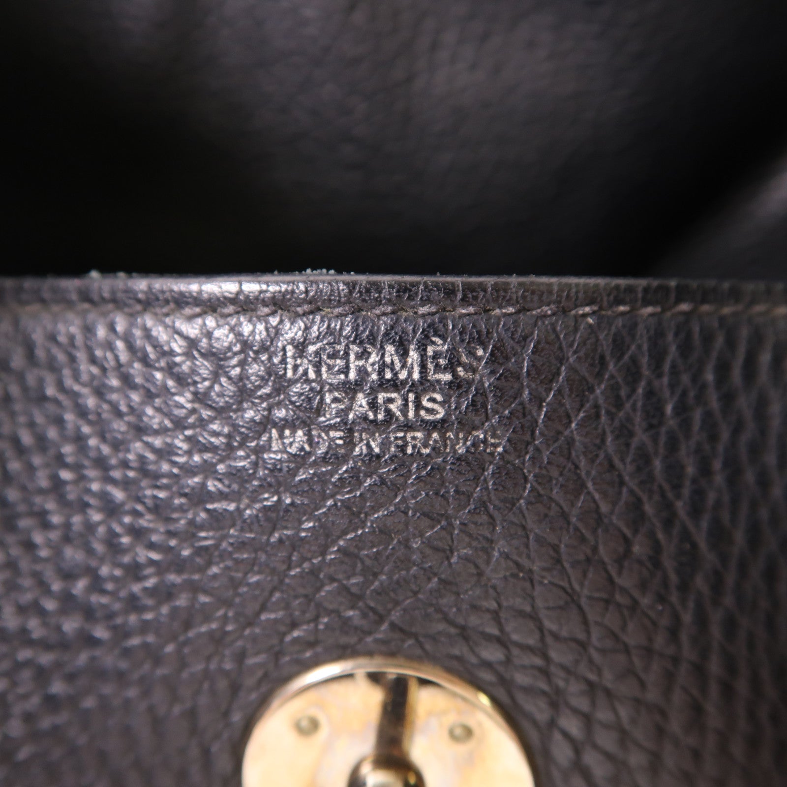 HERMES Clemence皮革Lindy 30銀扣手挽肩背兩用袋Noir