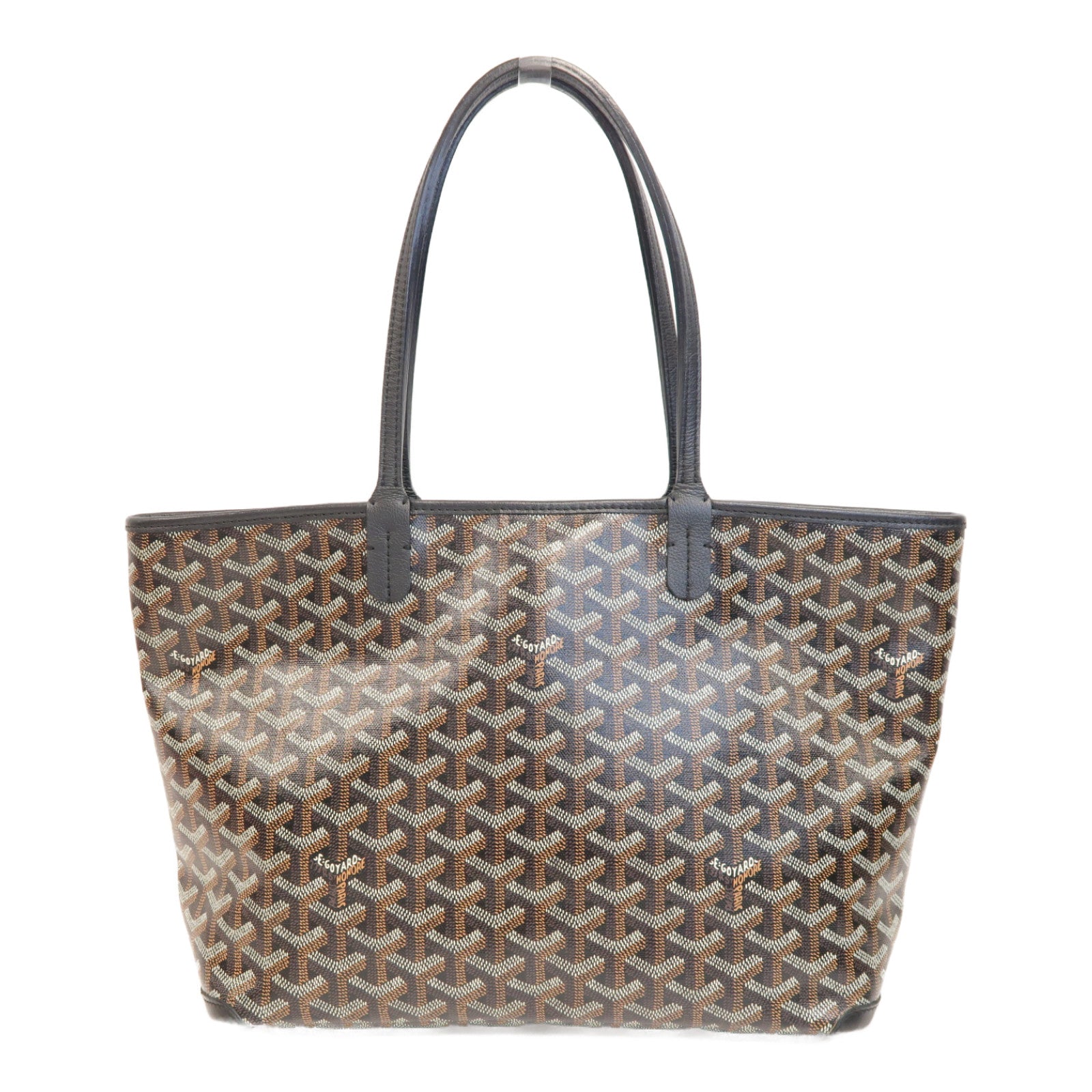 GOYARD 塗層帆布Artois PM銀扣肩背袋黑色/啡色