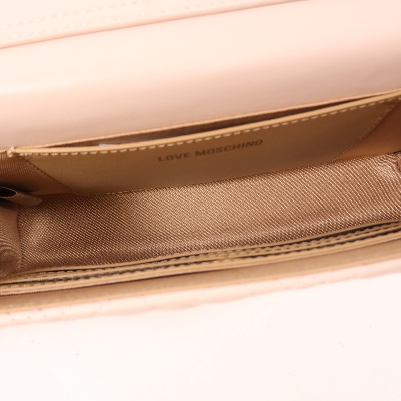 MOSCHINO 羊皮皮革Chain Shoulder金扣鏈帶肩背袋