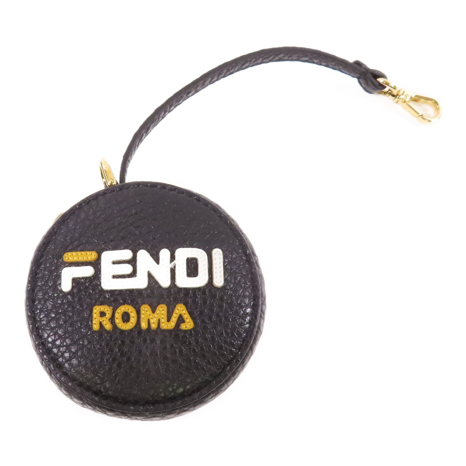 FENDI 尼龍/牛皮皮革Backpack Charm金扣掛飾