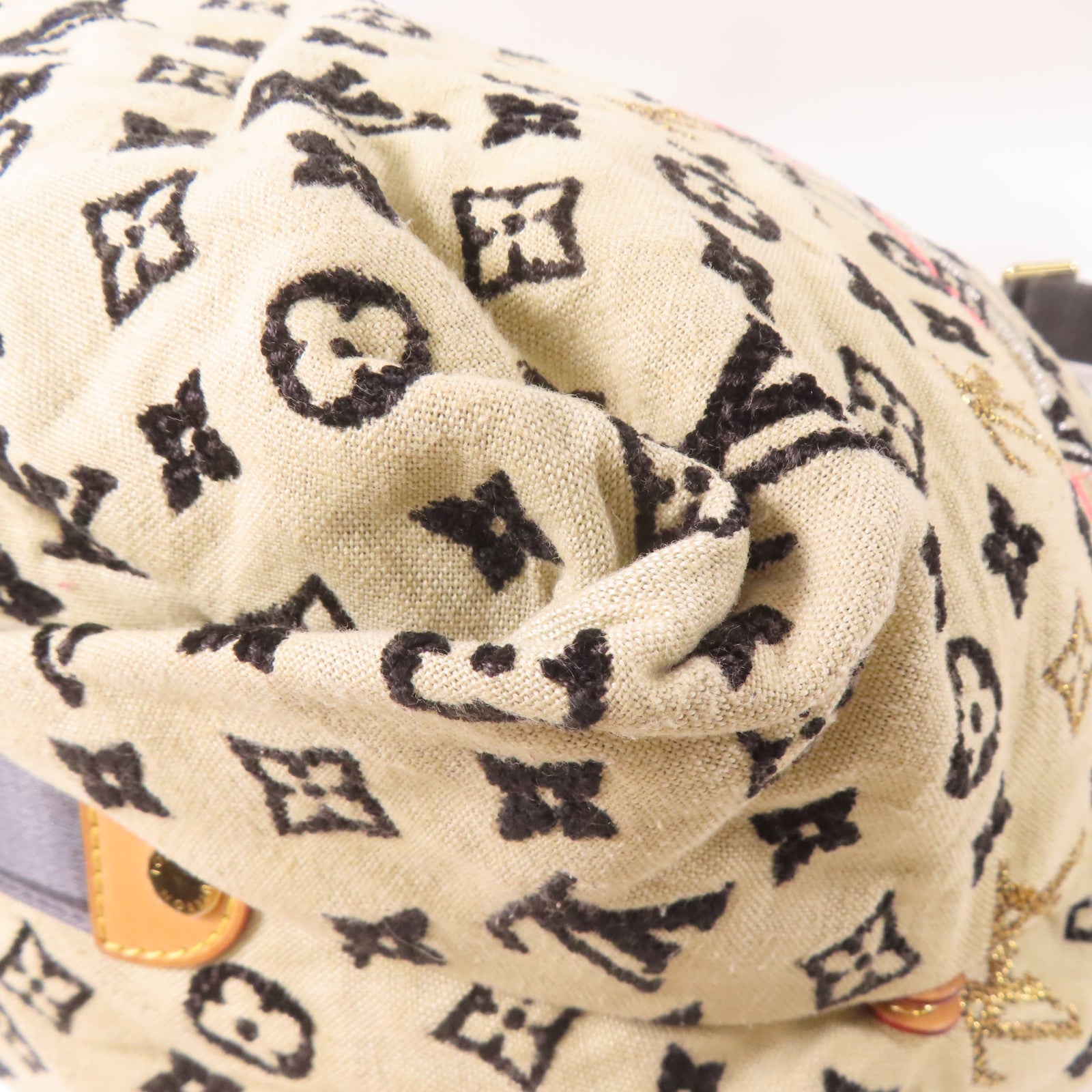 LOUIS VUITTON 帆布Bohemian金扣肩背袋米色/黑色