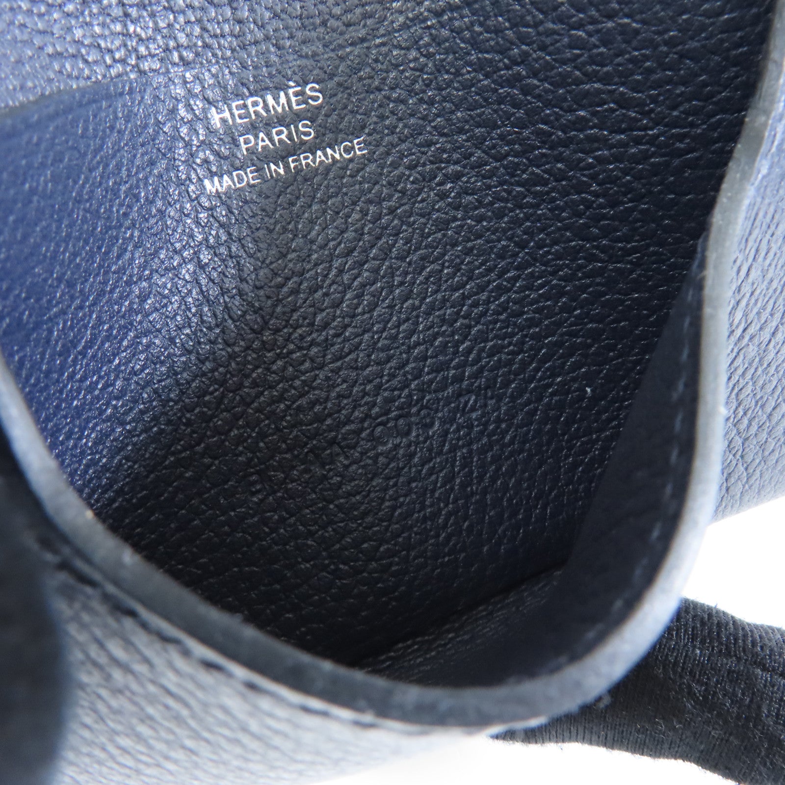 HERMES Evercolor皮革Card Holder銀扣卡片套Bleu Indigo深藍色