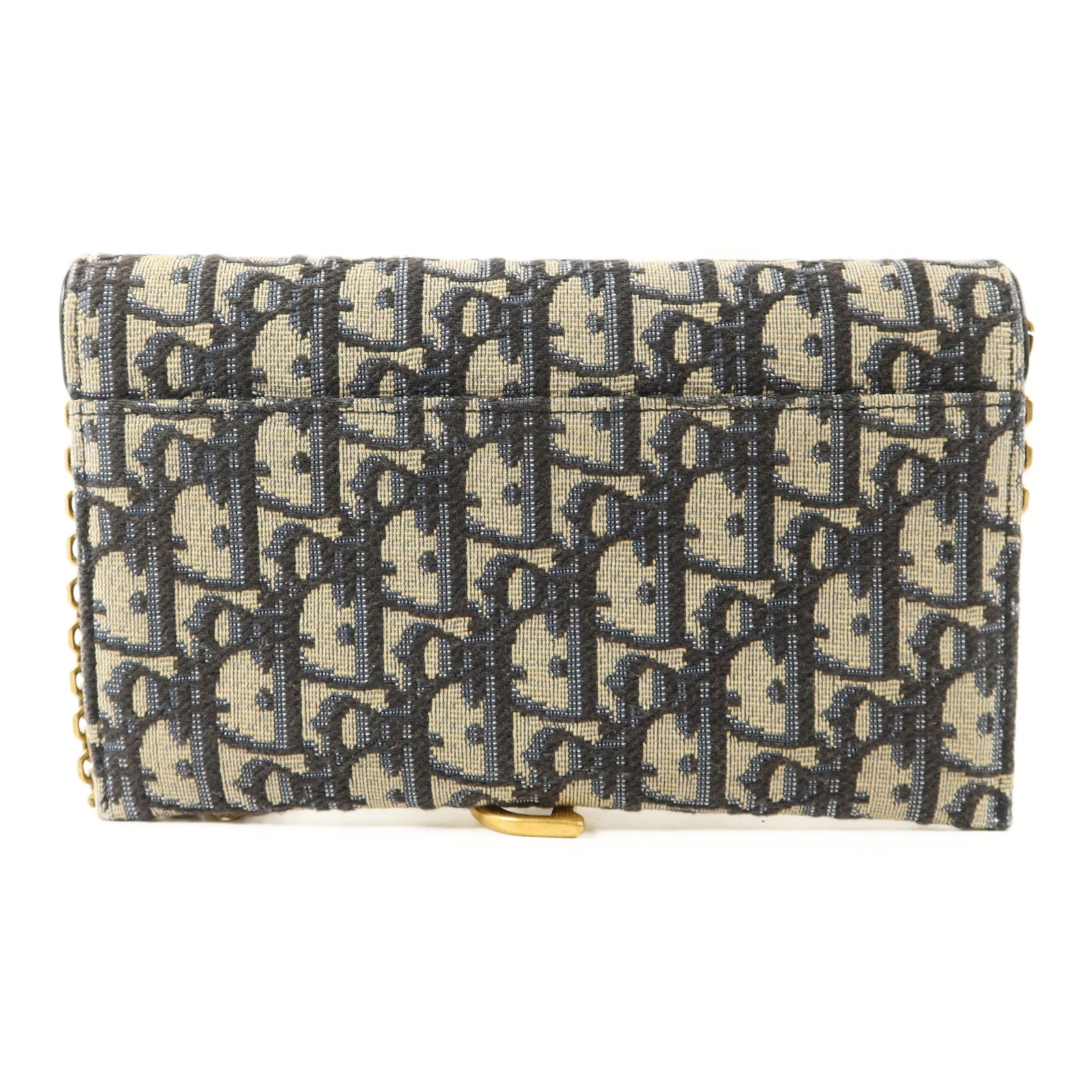 Dior 帆布Small Saddle Pouch with Chain金扣鏈帶肩背袋