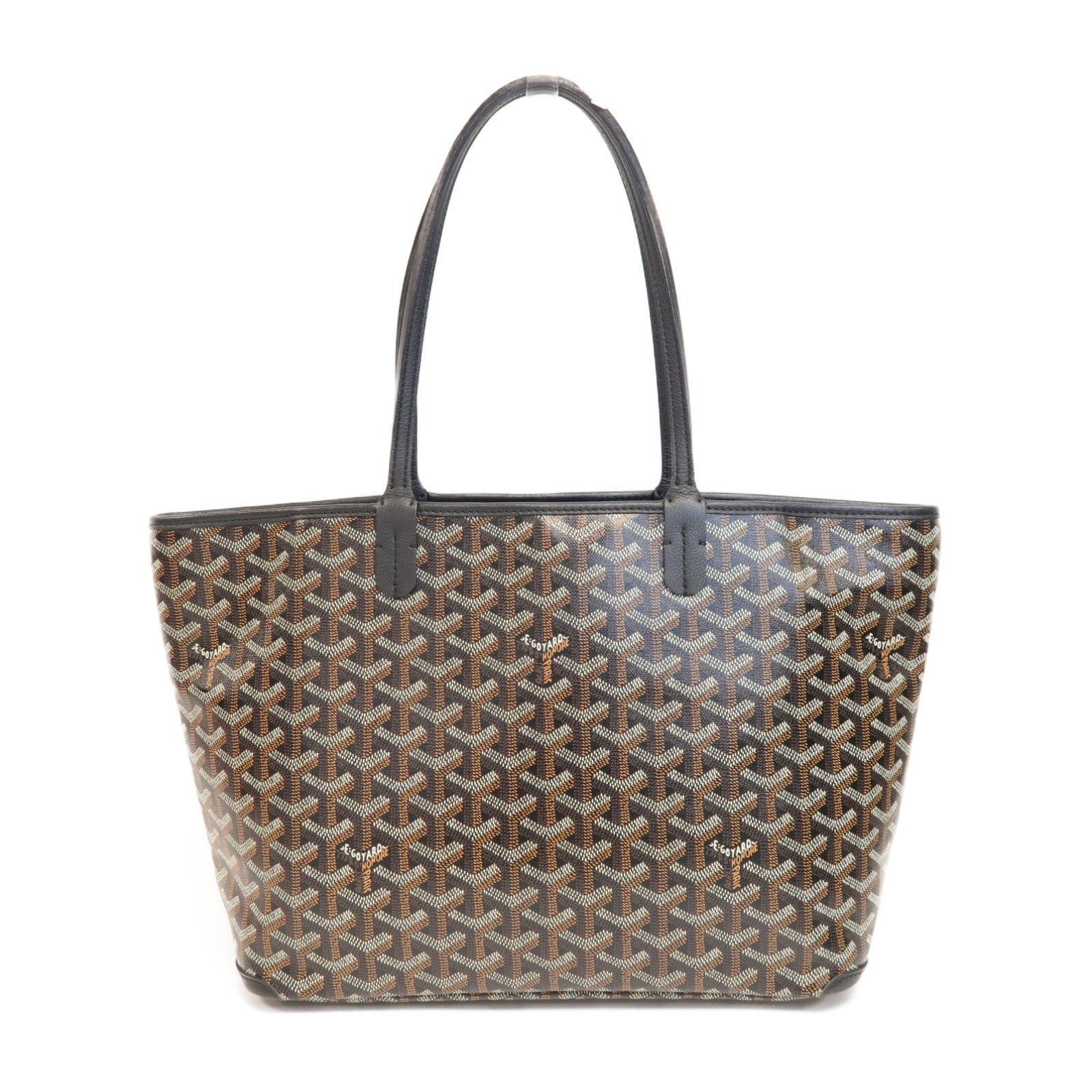 GOYARD 塗層帆布Artois PM銀扣肩背袋黑色/啡色