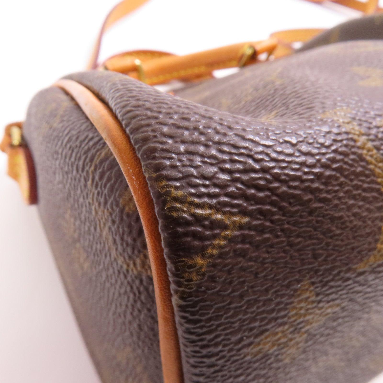 LOUIS VUITTON Monogram Nano Speedy金扣手挽肩背兩用袋棕色