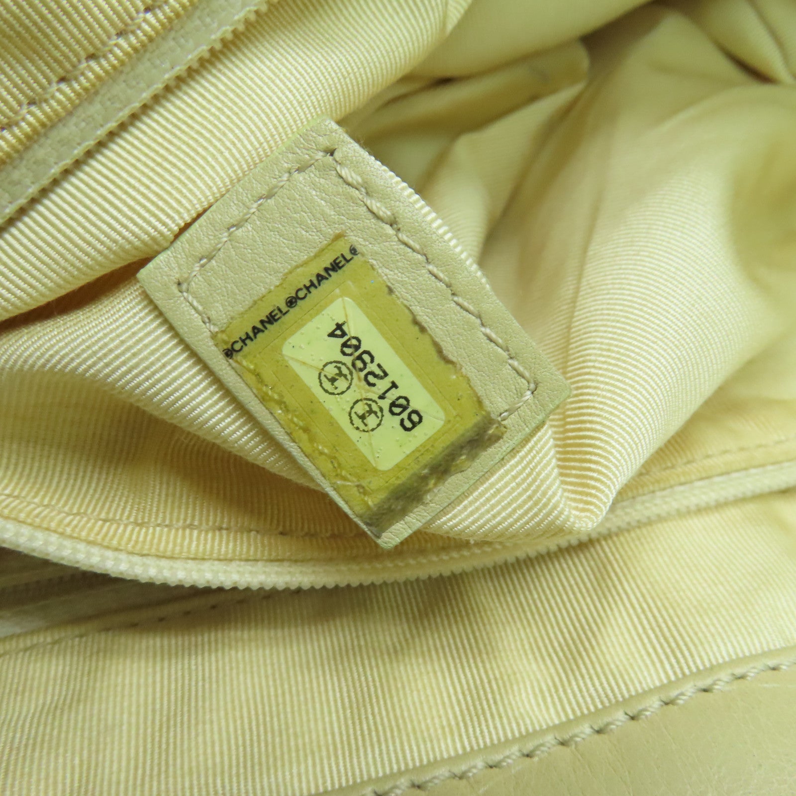 CHANEL 羊皮皮革Shoulder Bag肩背袋米色