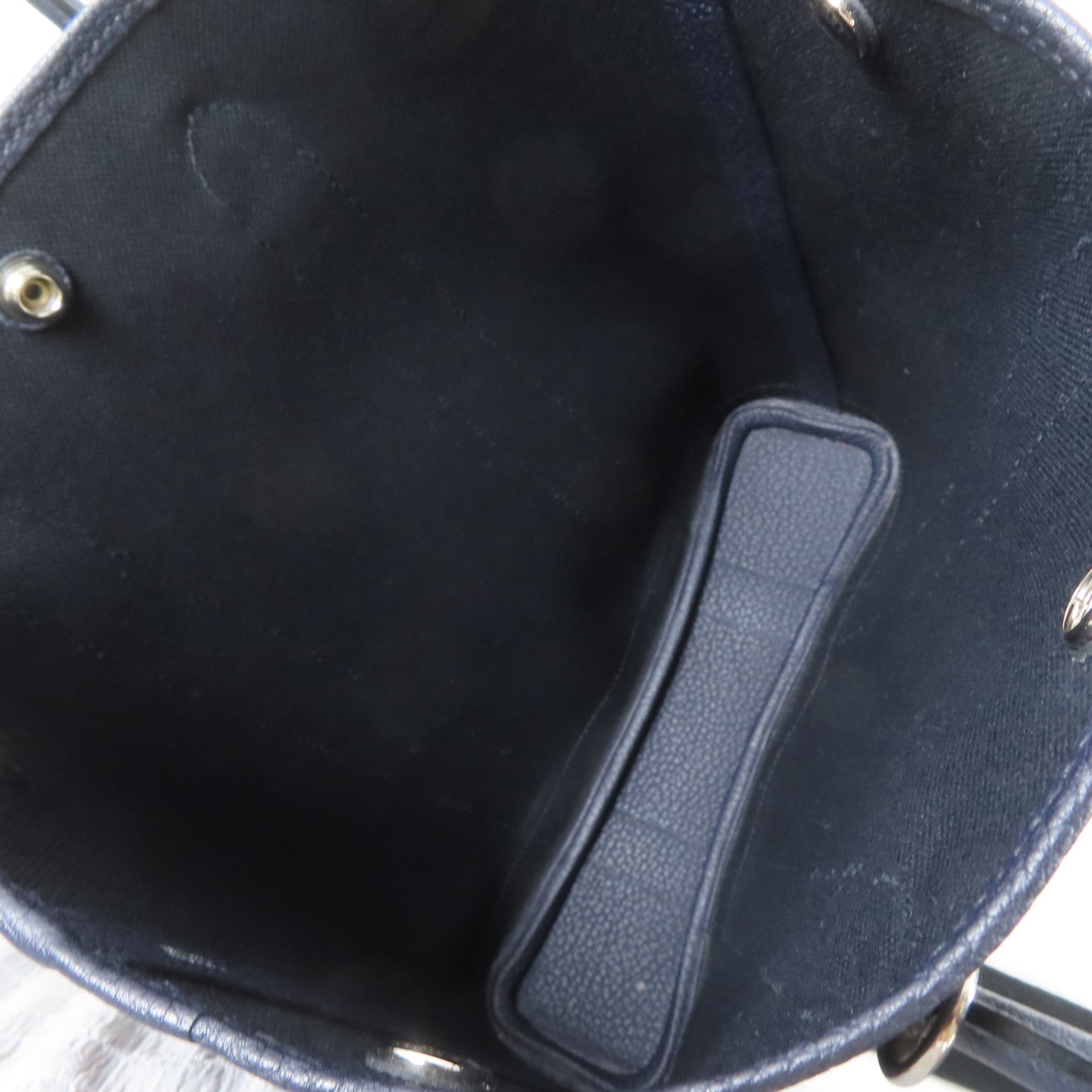HERMES 帆布Garden File PM銀扣手挽袋黑色