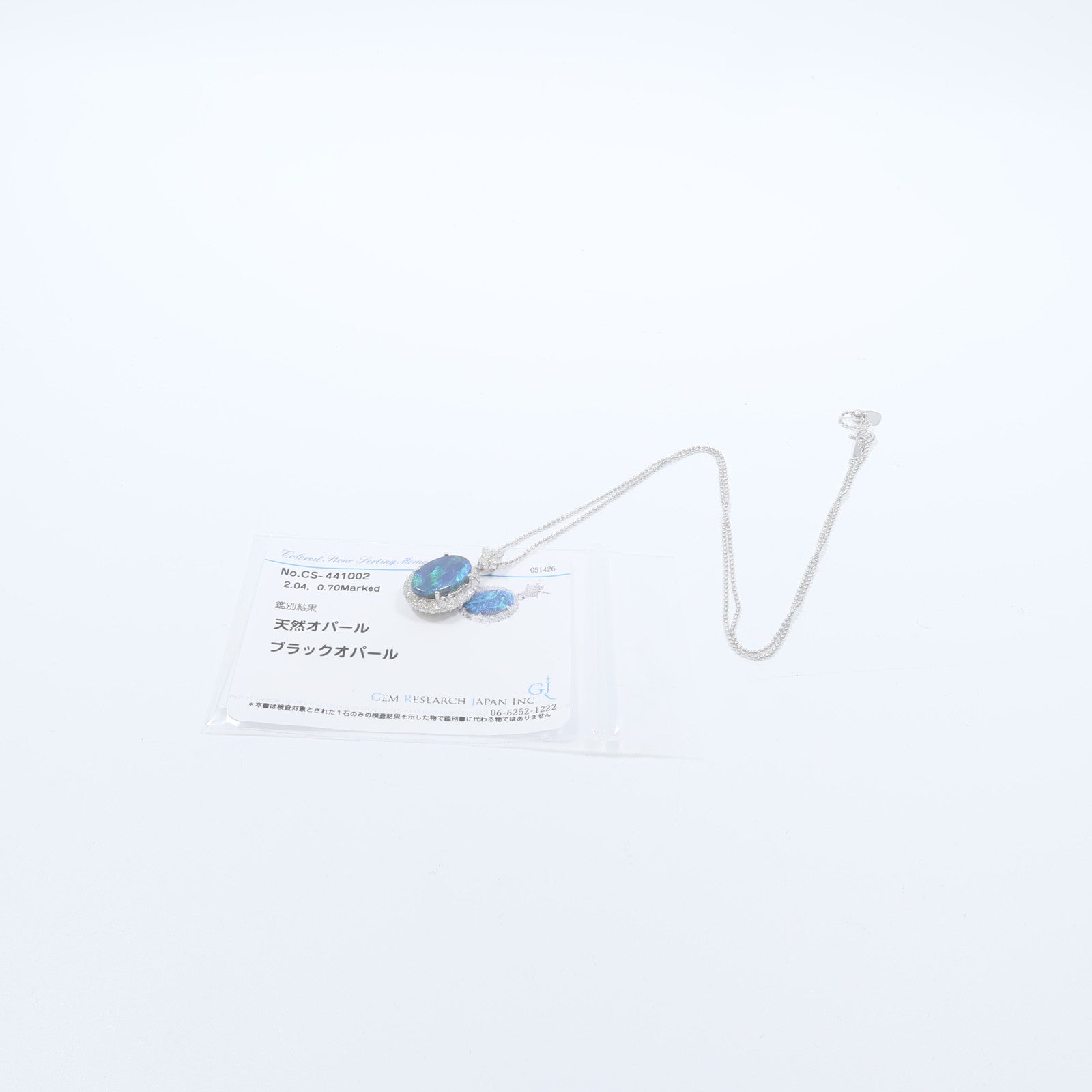 JEWELRY 18K白金Opal Diamond Necklace蛋白石/鑽石項鍊